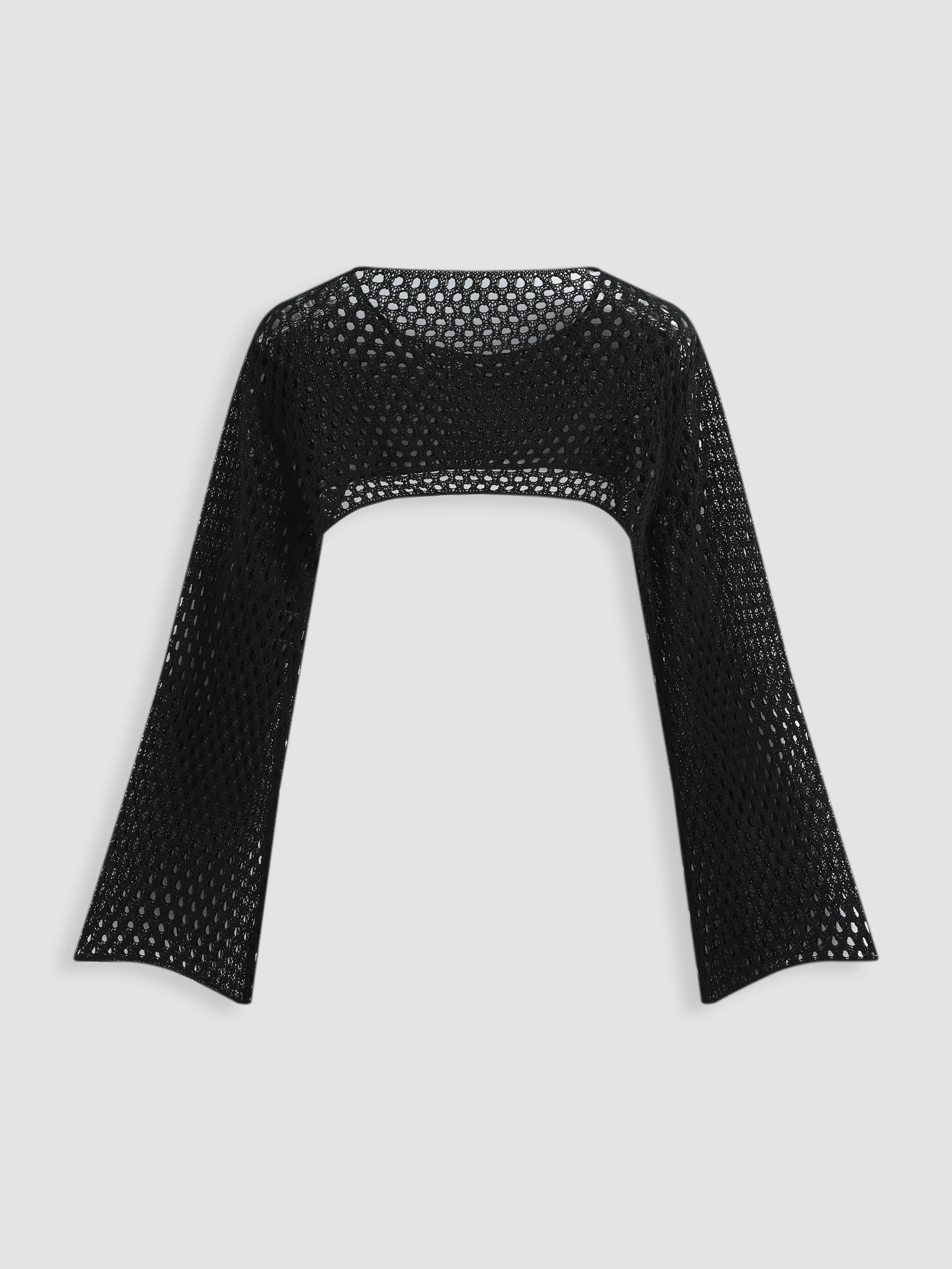 Midnight Veil Ultra-Cropped Long Sleeve Shrug Curve & Plus