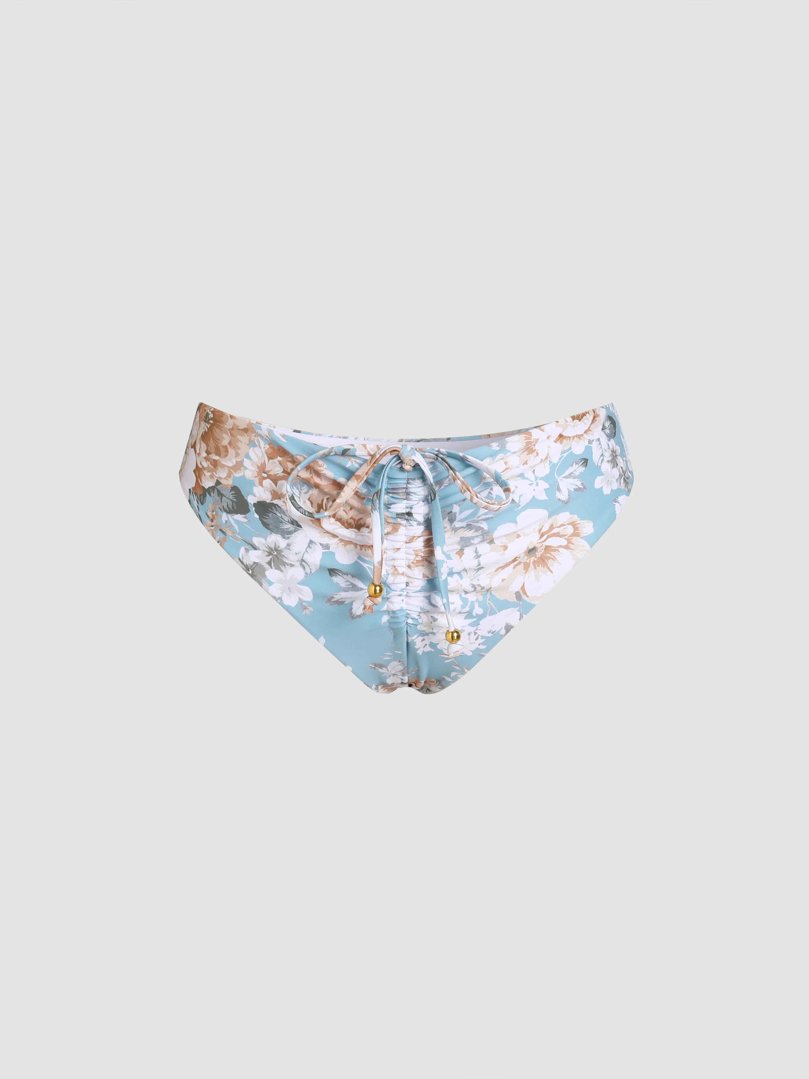 Floral Drawstring Bikini Bottom