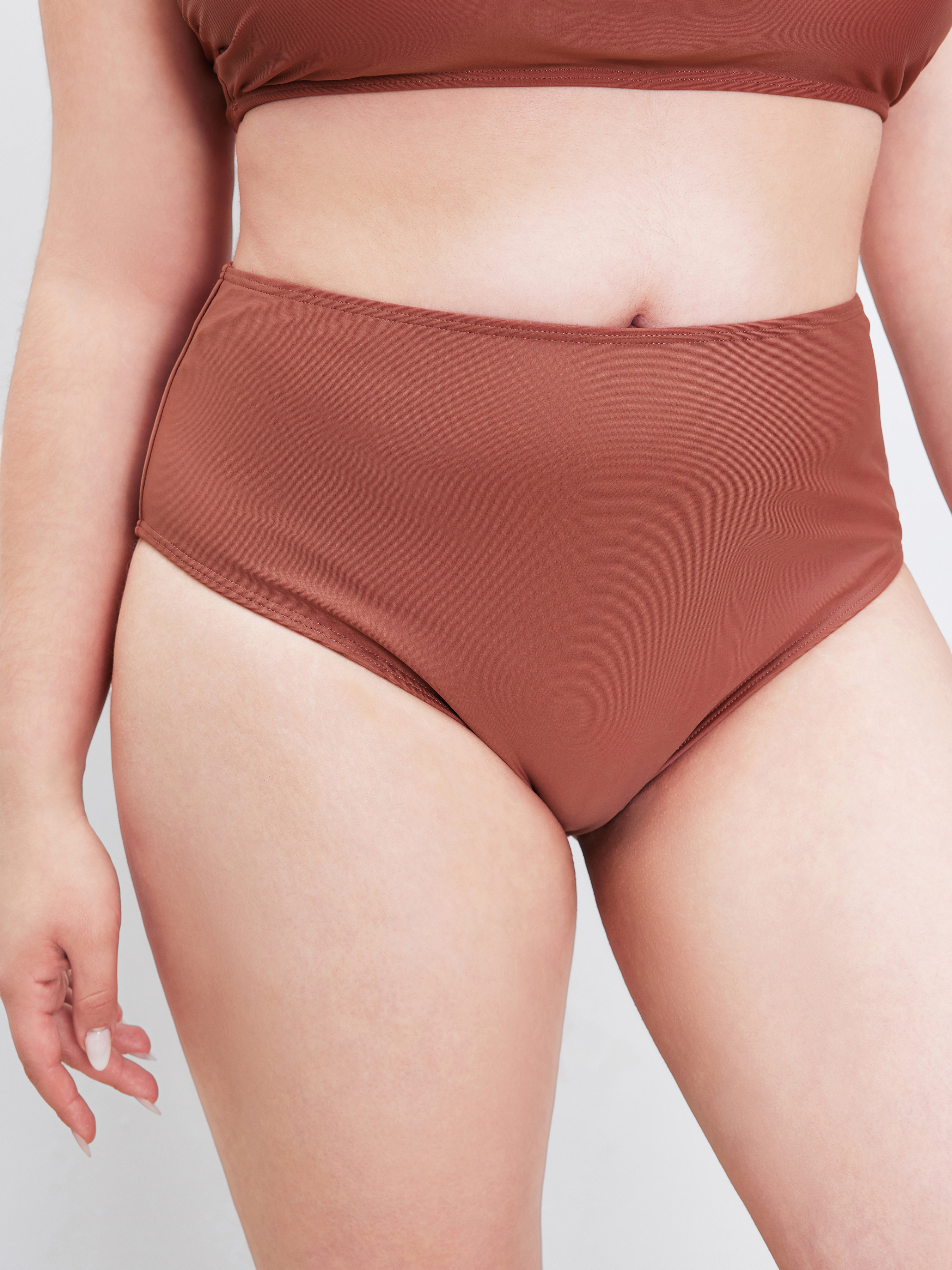 Solid Cheeky Bikini Bottom Curve & Plus