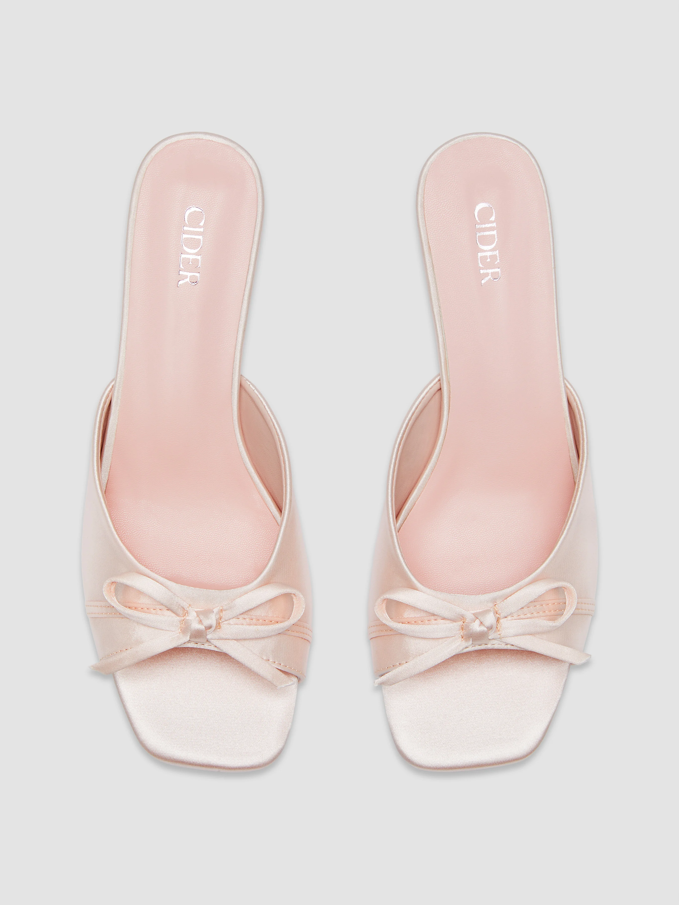 BOWKNOT SATIN HEELS