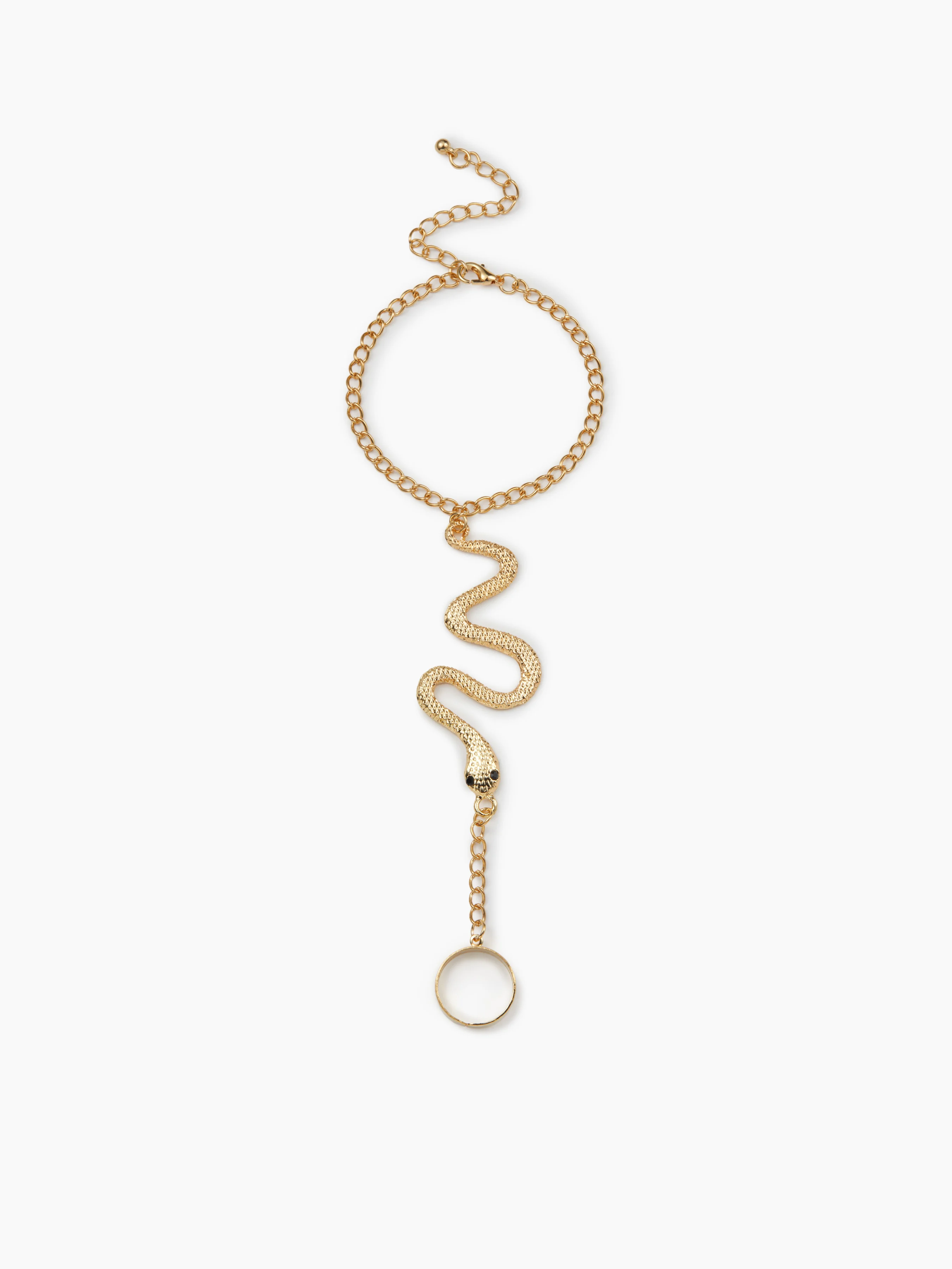 SNAKE HAND CHAIN BRACELET WITH RING