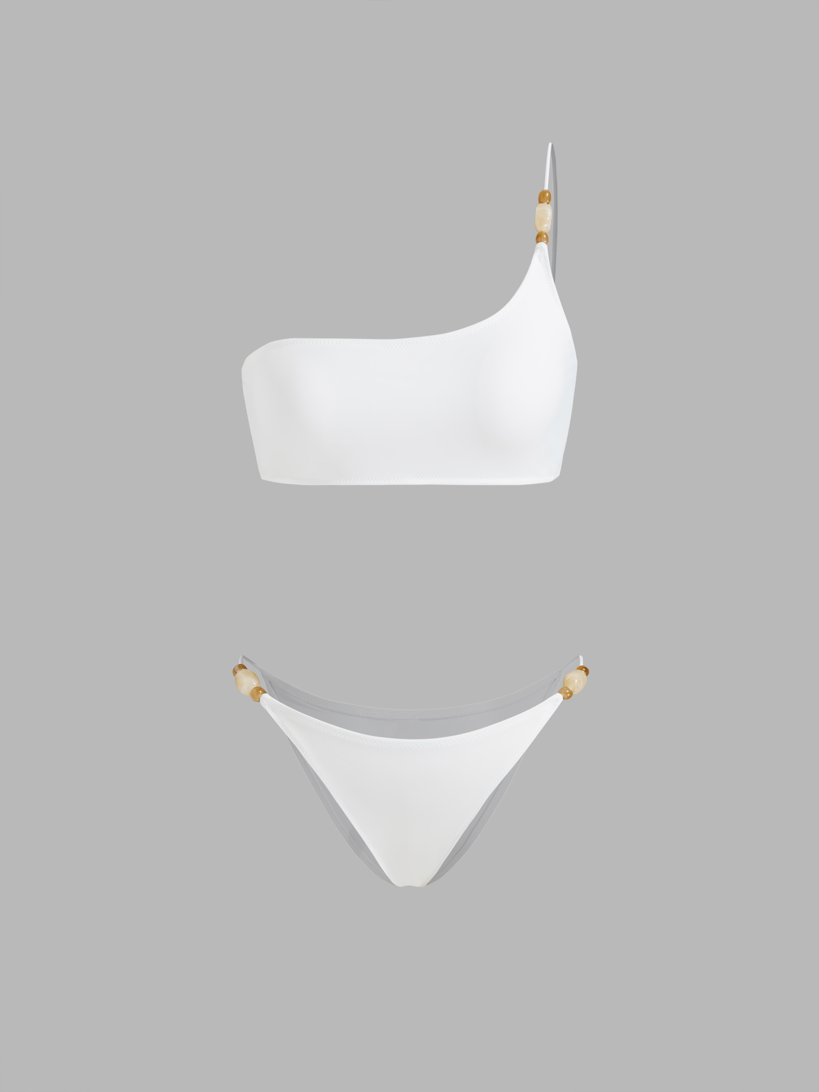 Asymmetrical Neck Beaded Bracelet Bikini Set