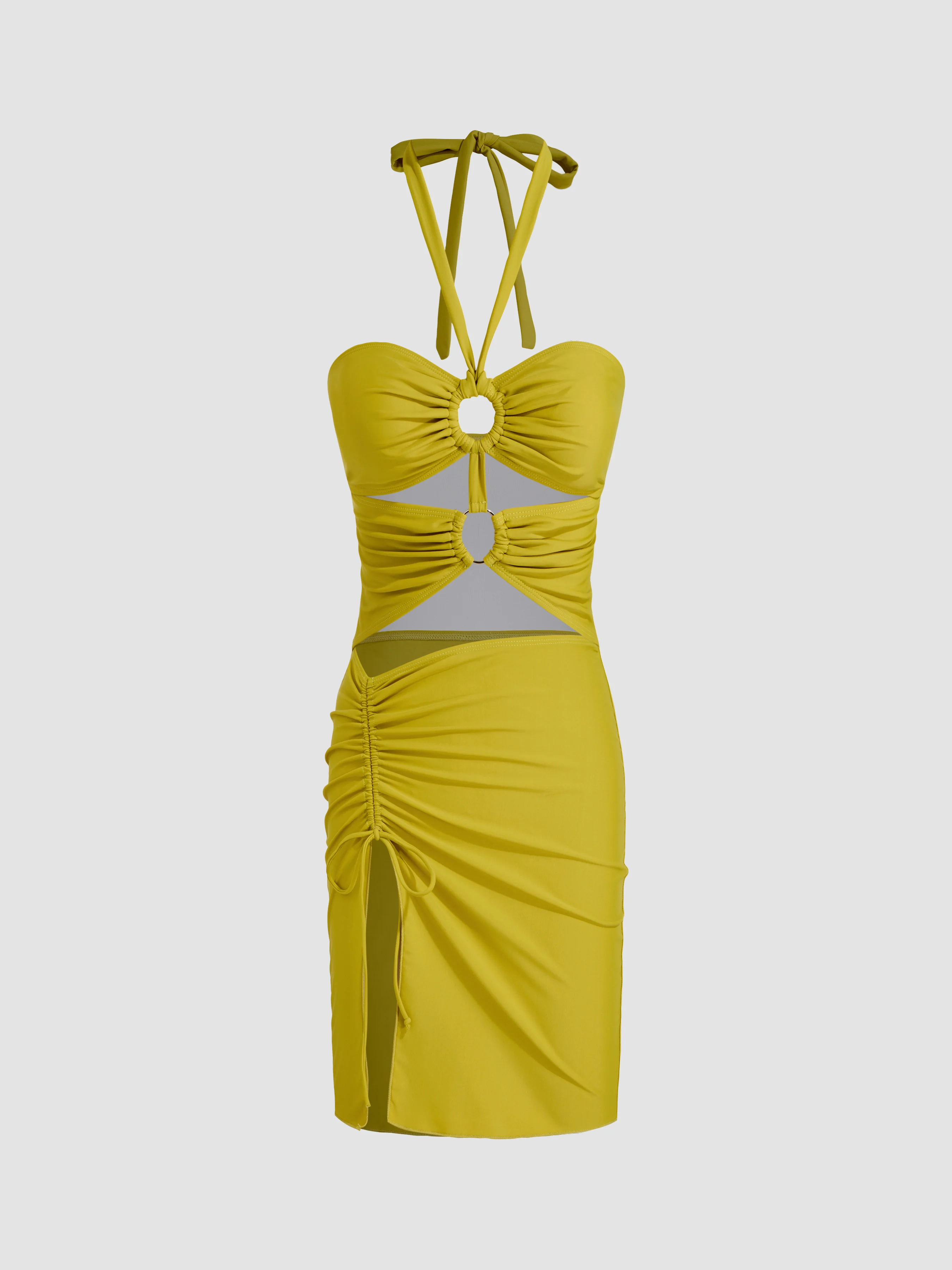 Shaping Sweetheart Cut Out One Piece Swimsuit & Drawstring Cover Up Skirt