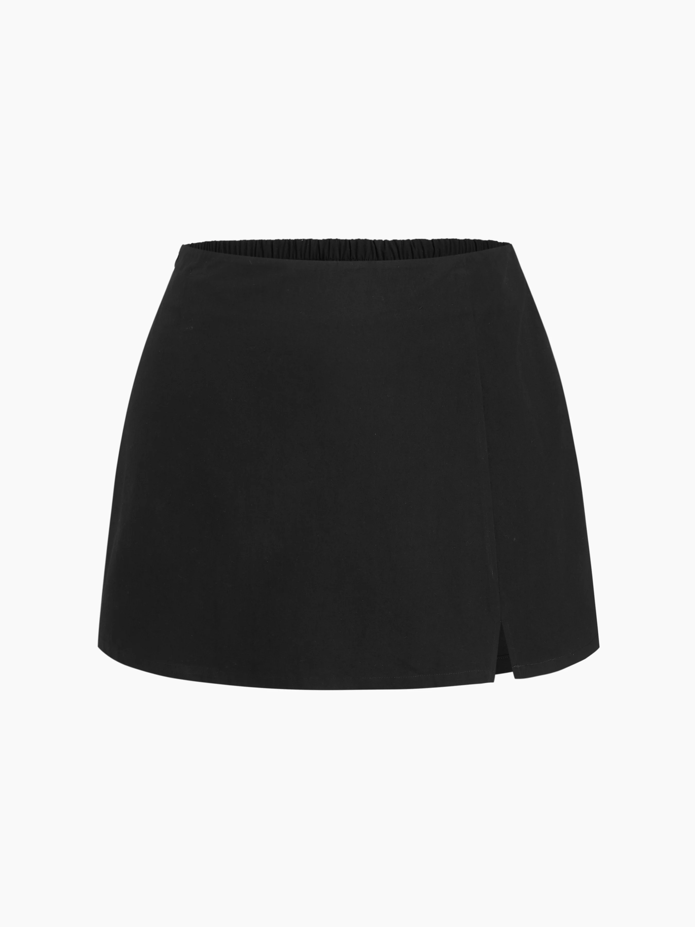 Cotton Mid Rise Split Mini Skirt Curve & Plus