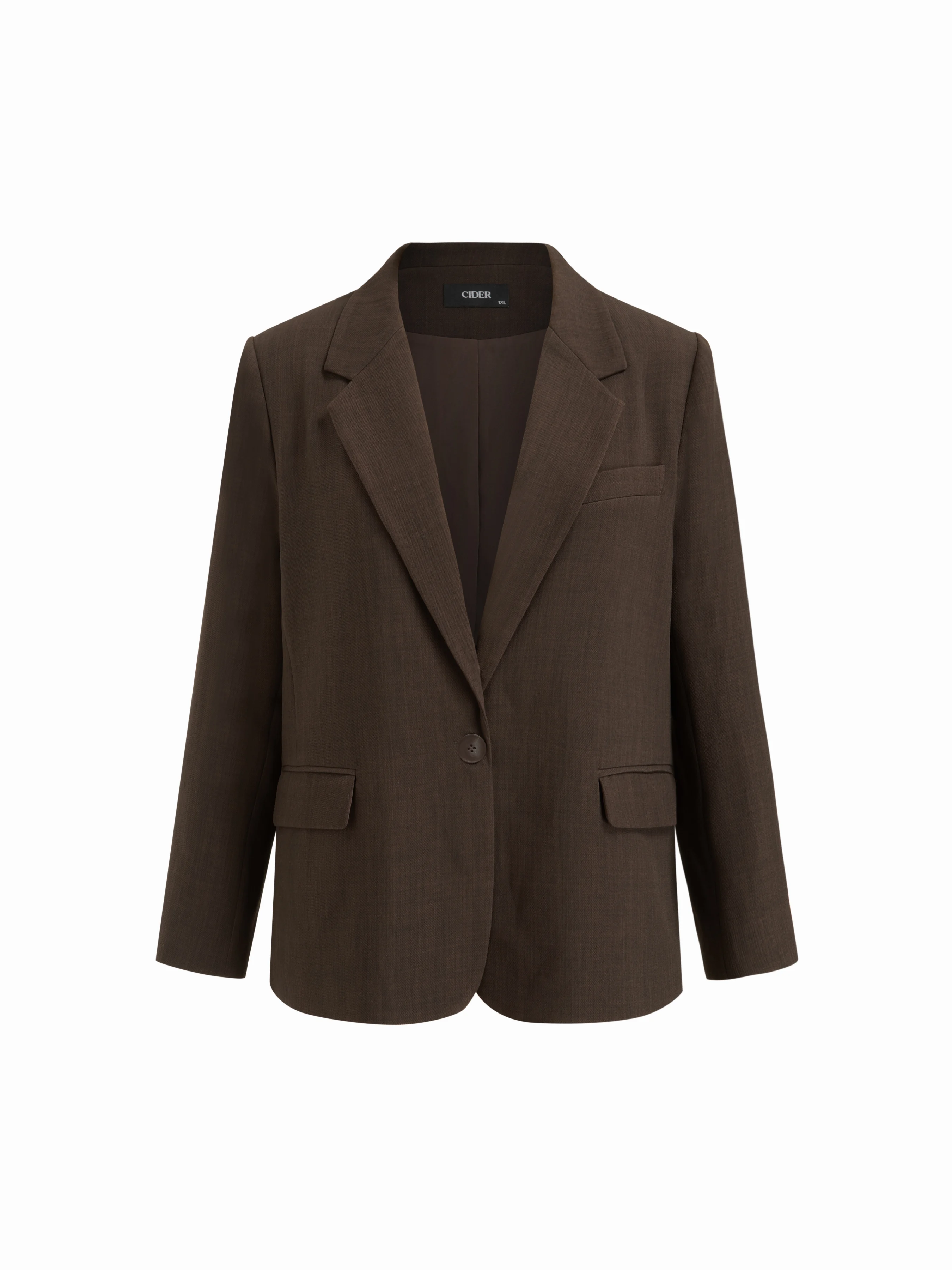 Notched Collar Oversized Blazer Curve & Plus