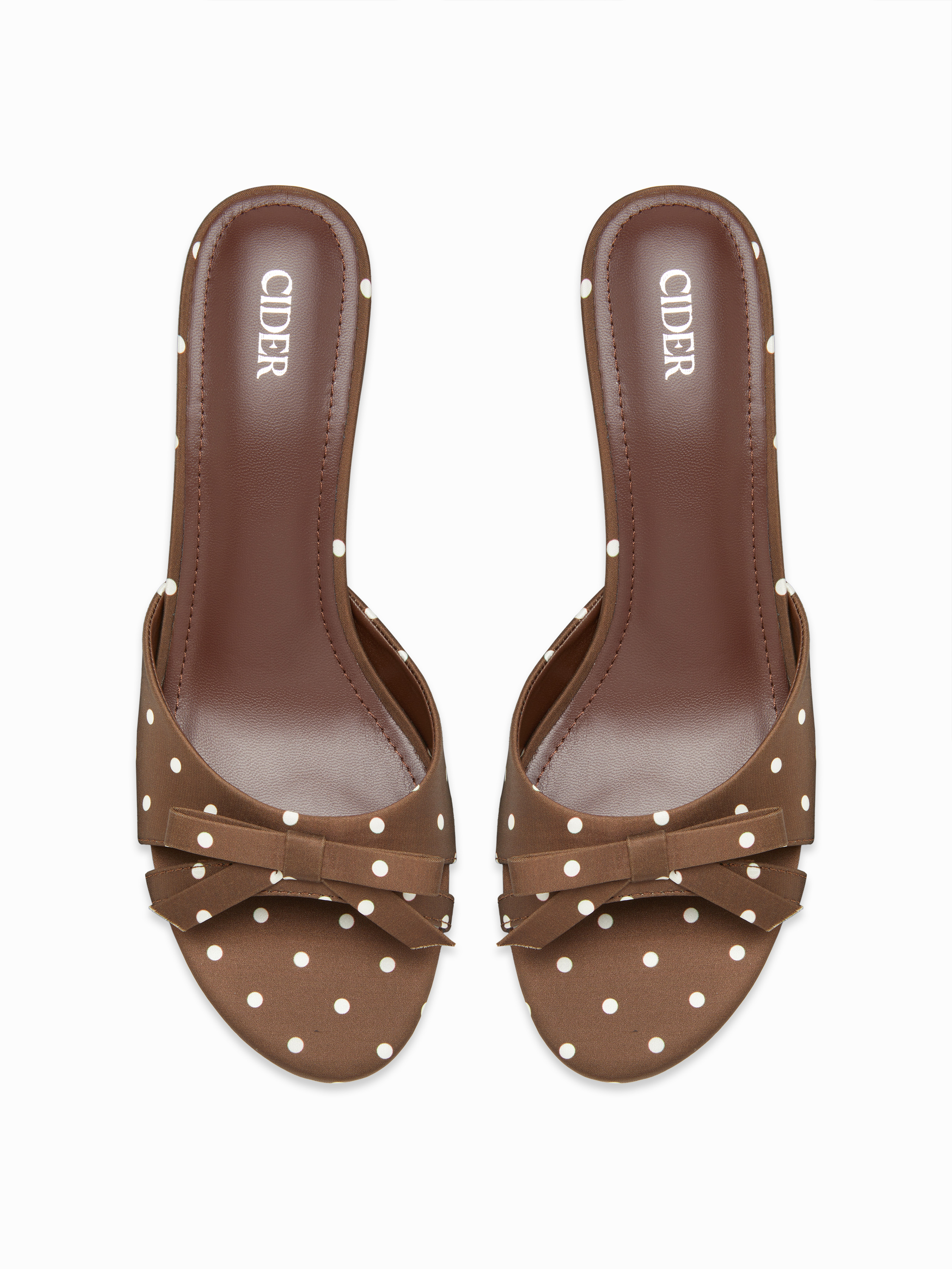 POLKA DOT & BOWKNOT MID HEEL SANDALS