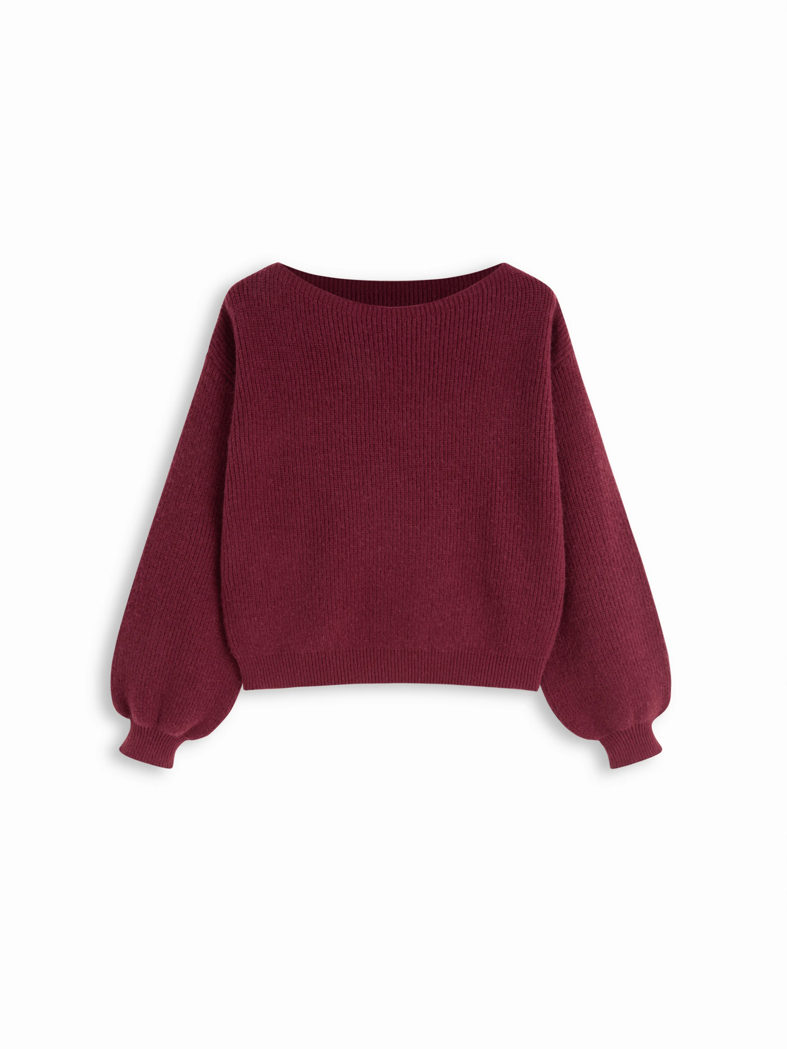 Knit Boat Neck Long Sleeve Top Curve & Plus
