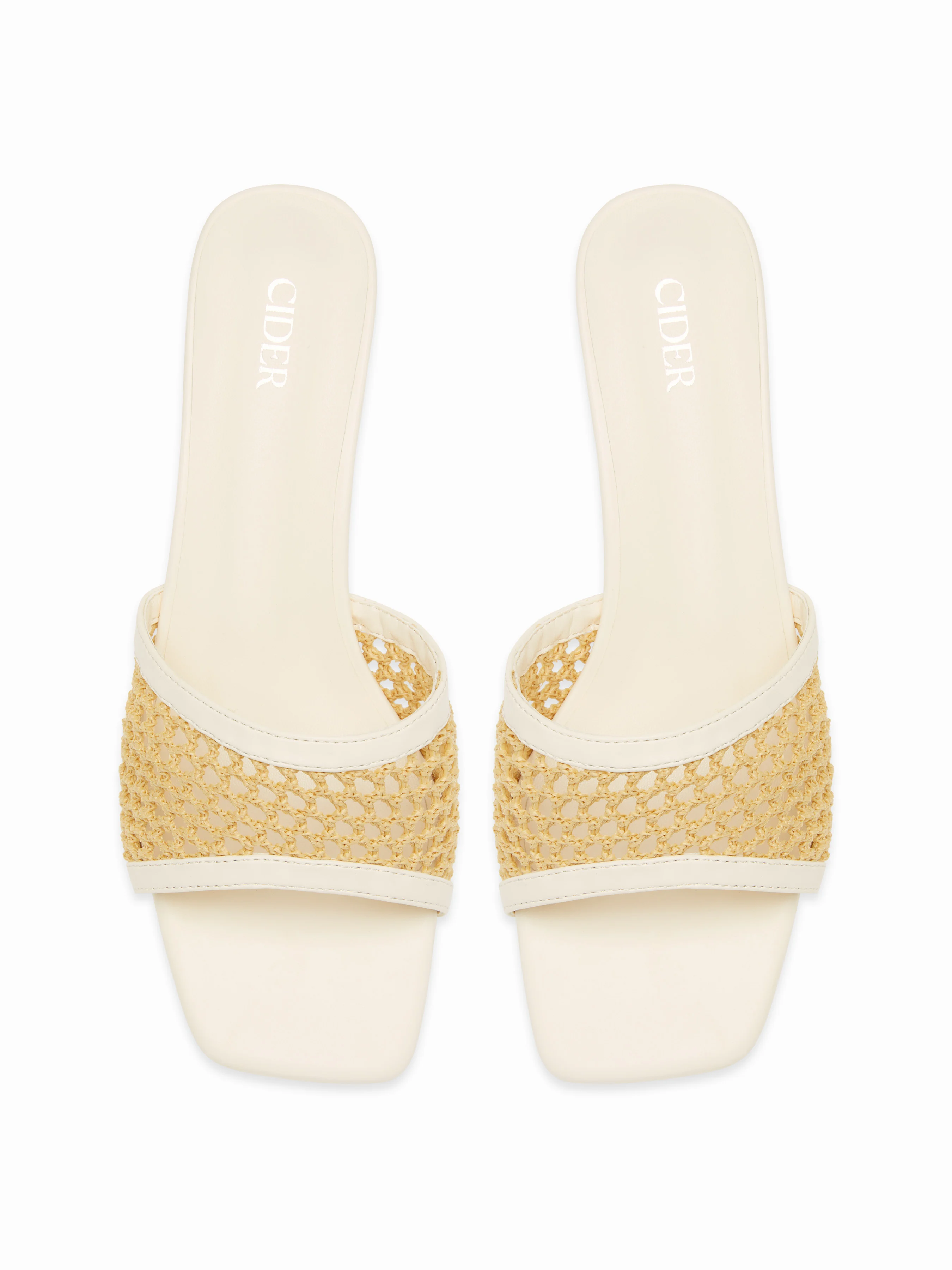 WOVEN CHUNKY HEELED MULE SANDALS