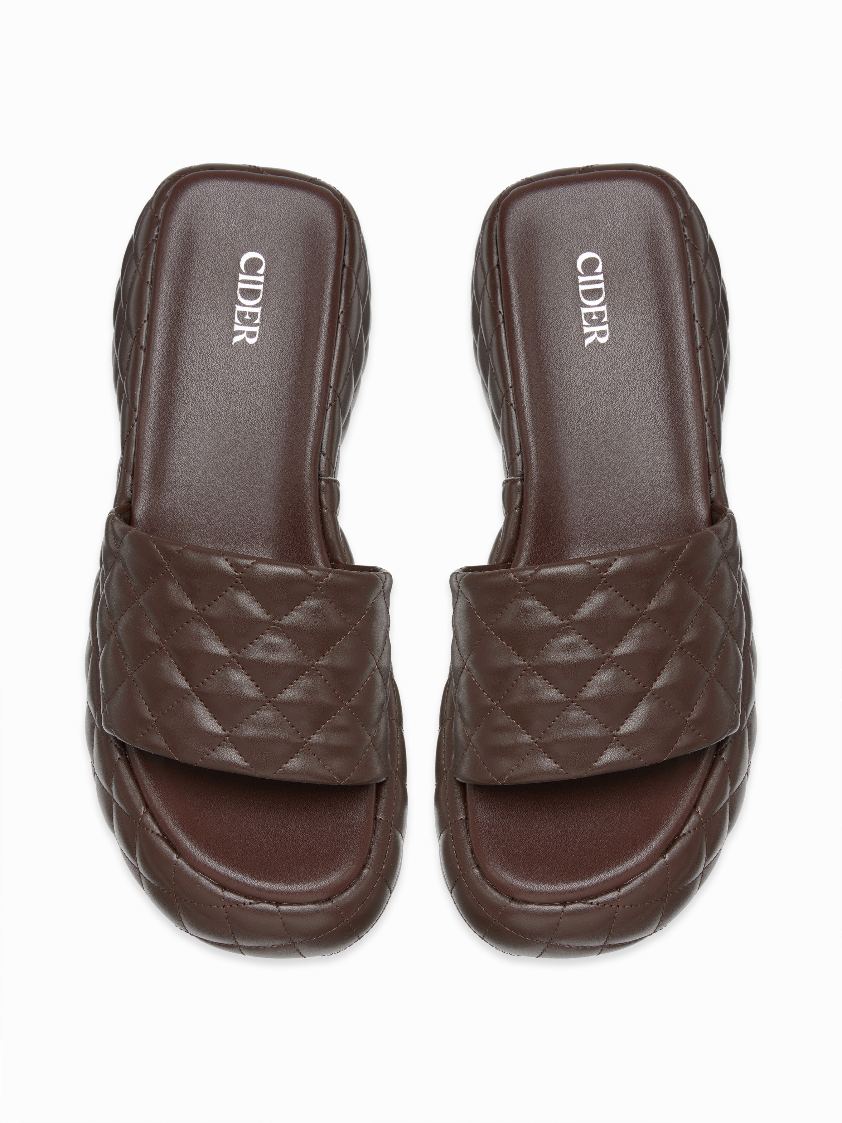 QUILTED PLATFORM WEDGE SANDALS