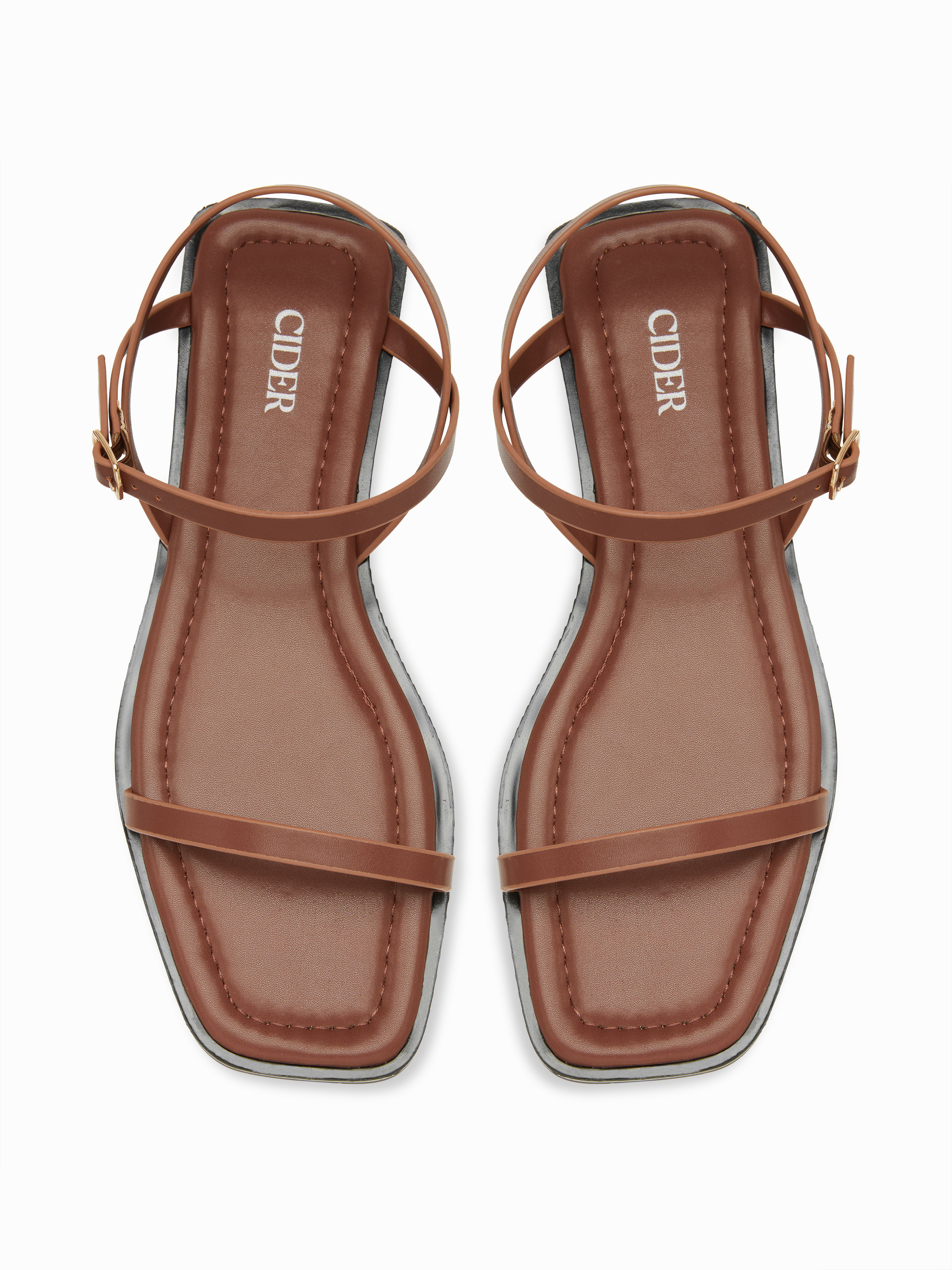 ADJUSTABLE STRAP SQUARE TOE SANDALS