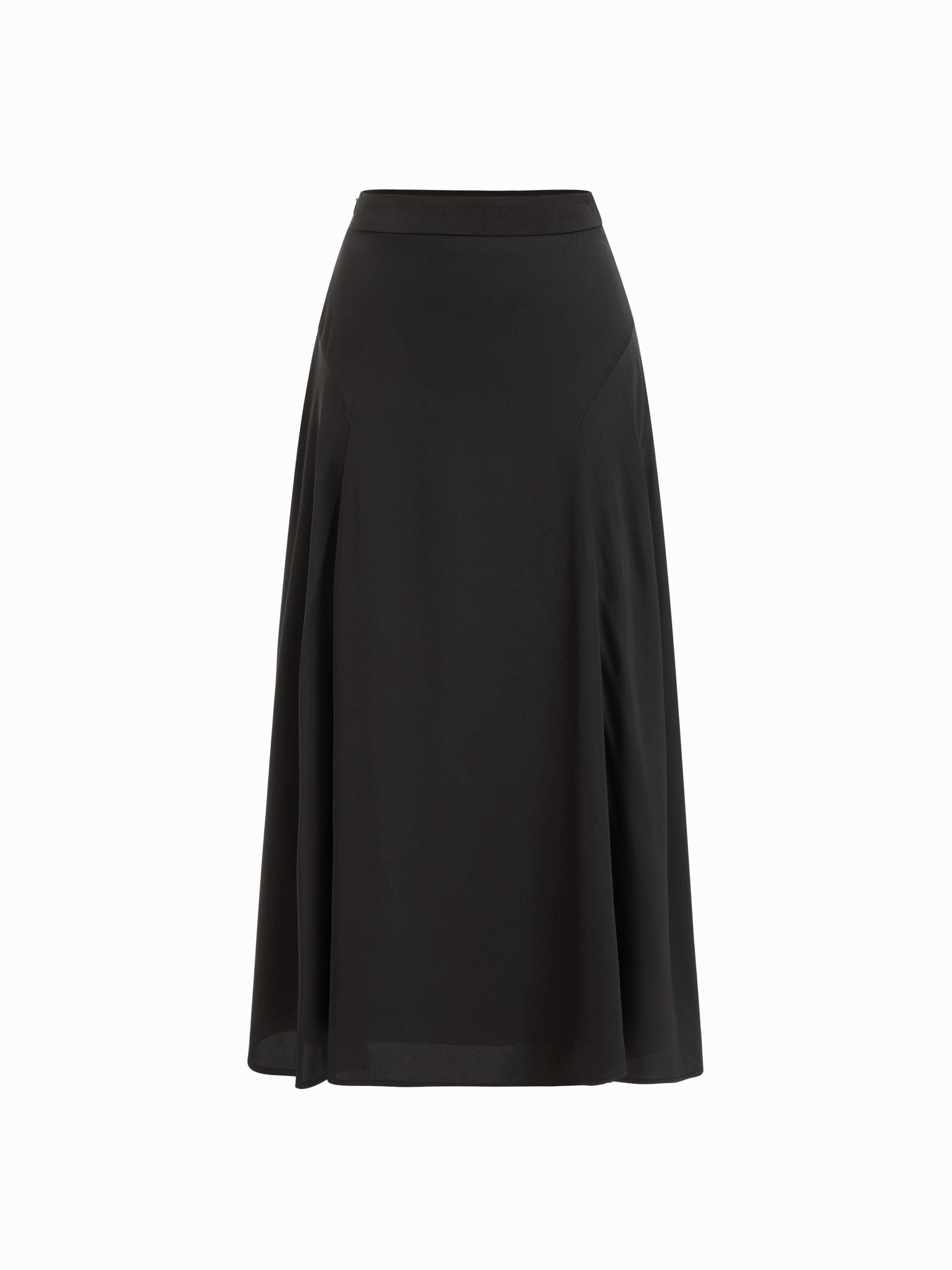 Satin Mid Rise A-line Midi Skirt