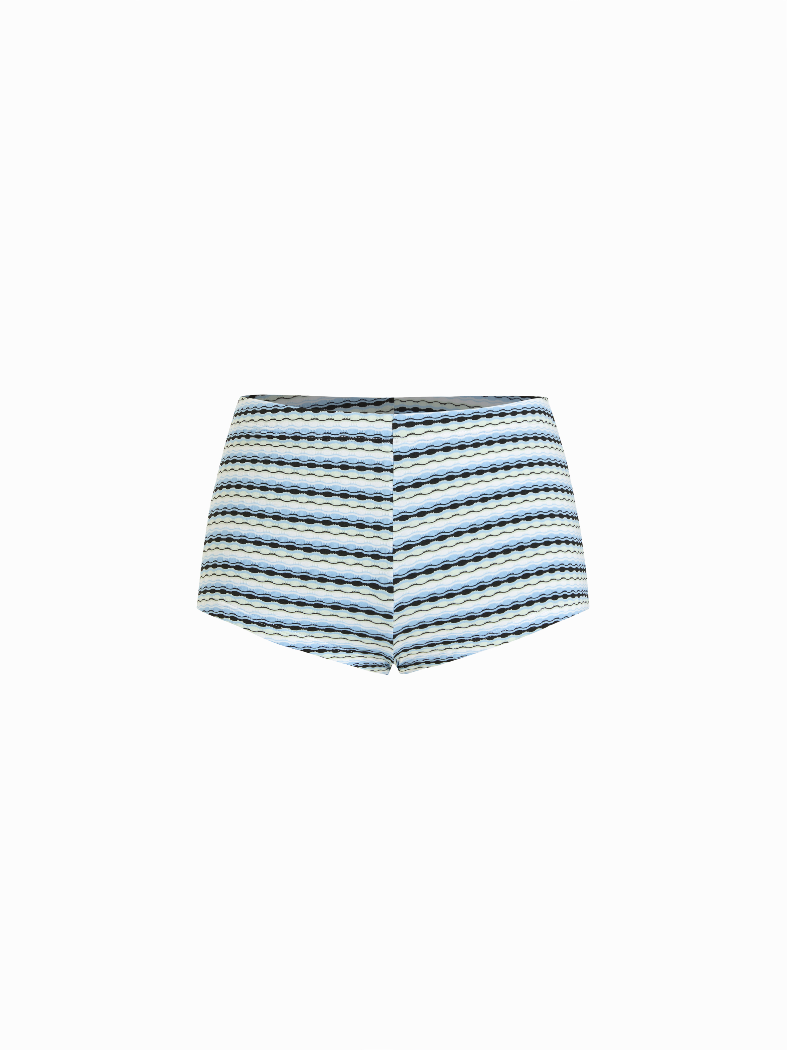 Collarless Stripe Low Rise Cover Up Shorts