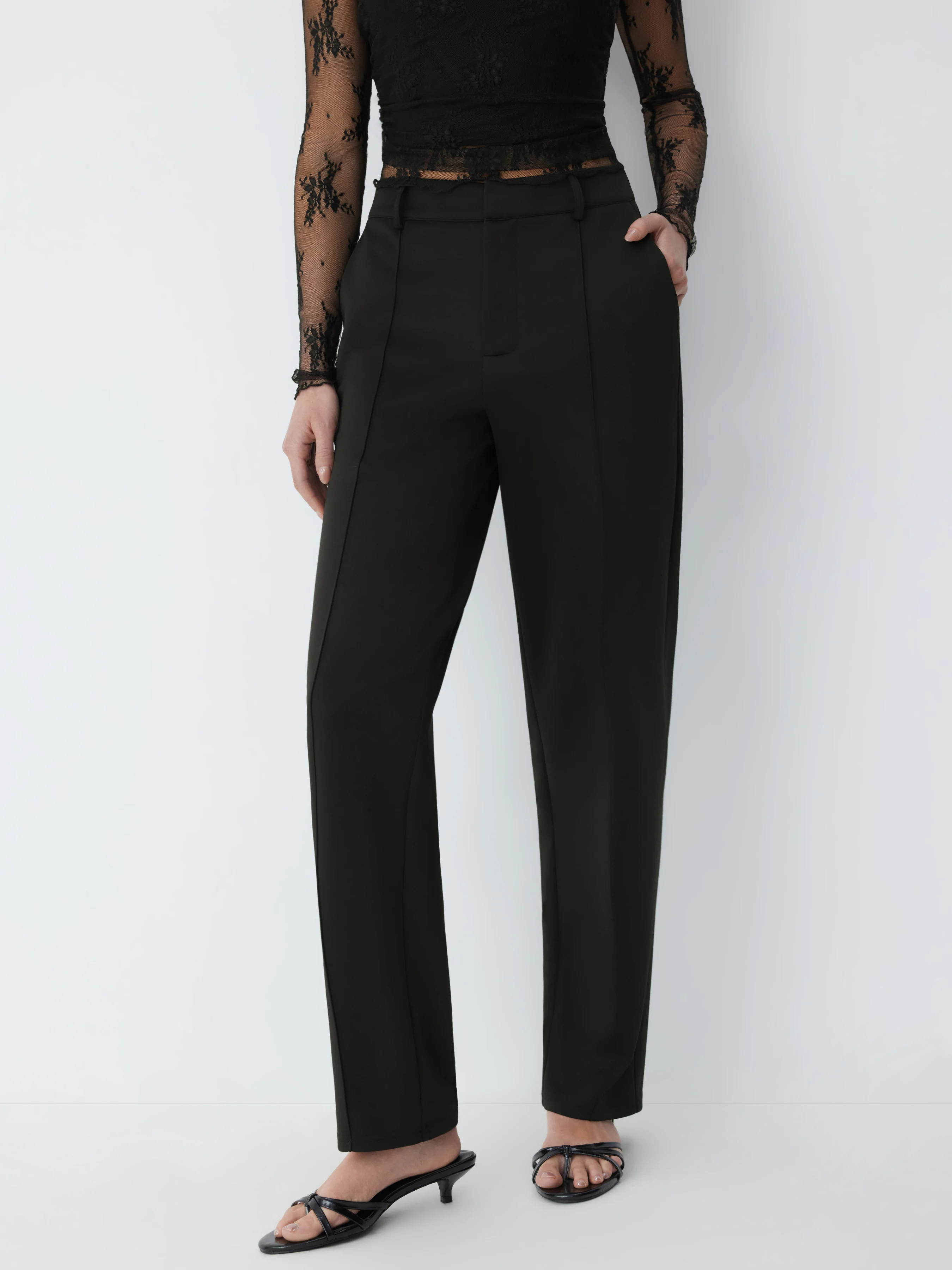 Mid Rise Tapered Trousers