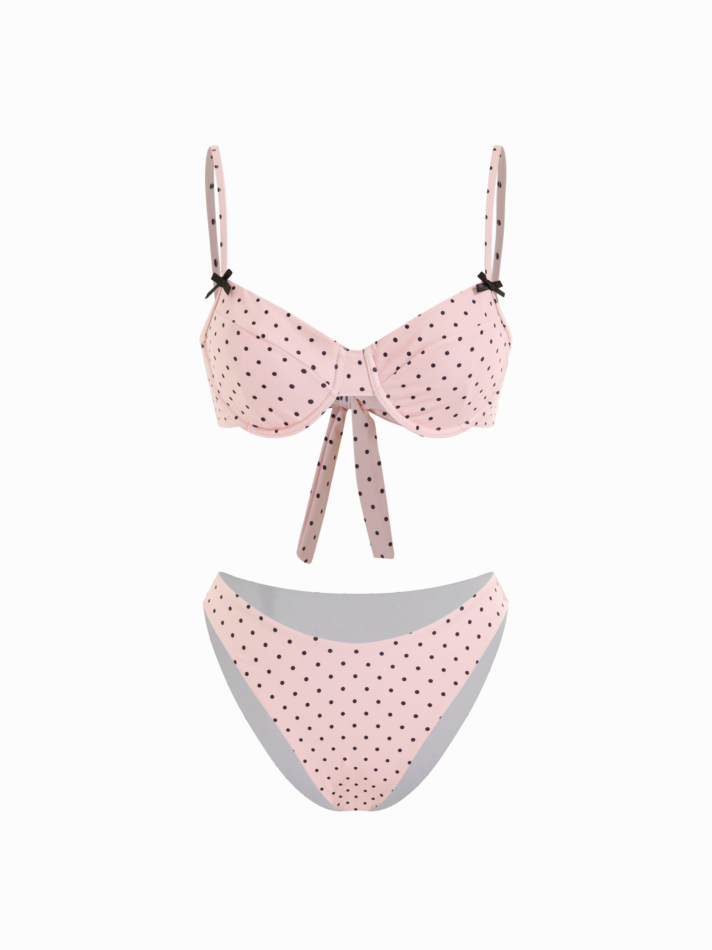Sweetheart Polka Dot Underwire Cheeky Bikini Set