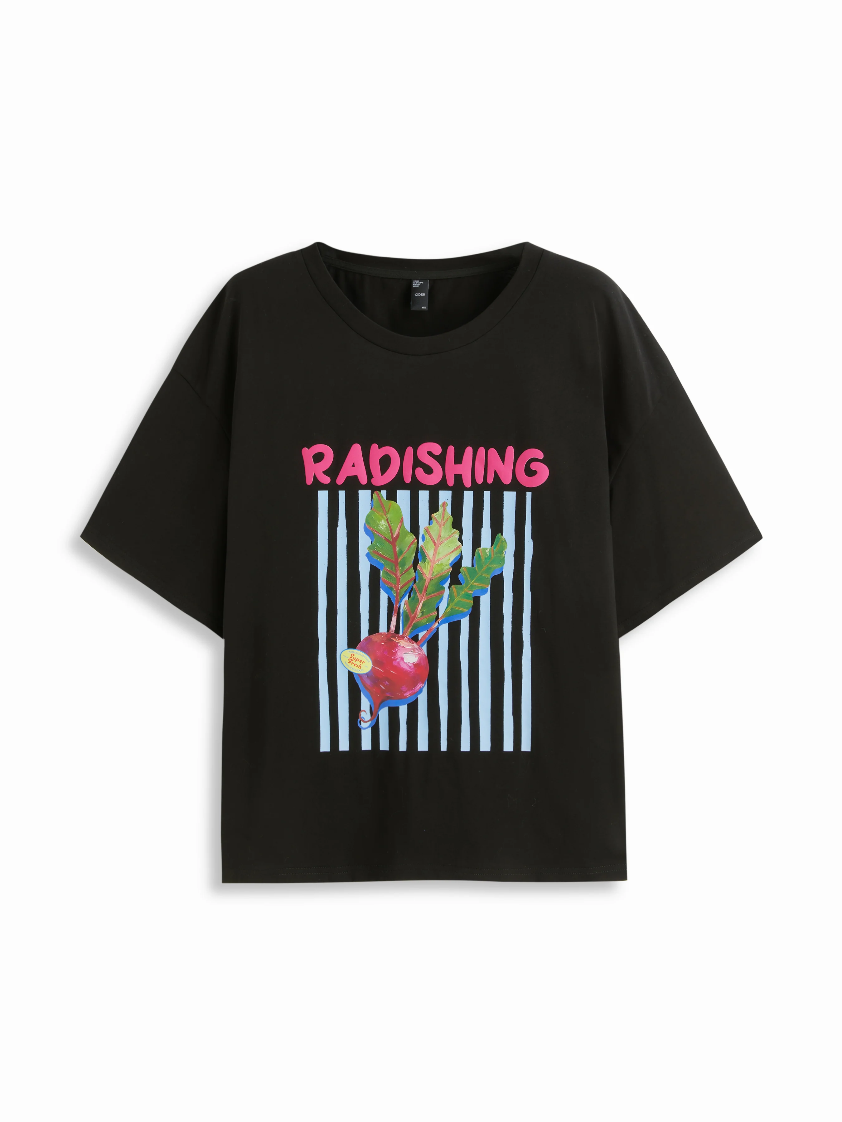 Cotton Radish Fruit Graphic Oversized Short Sleeve Tee Curve & Plus