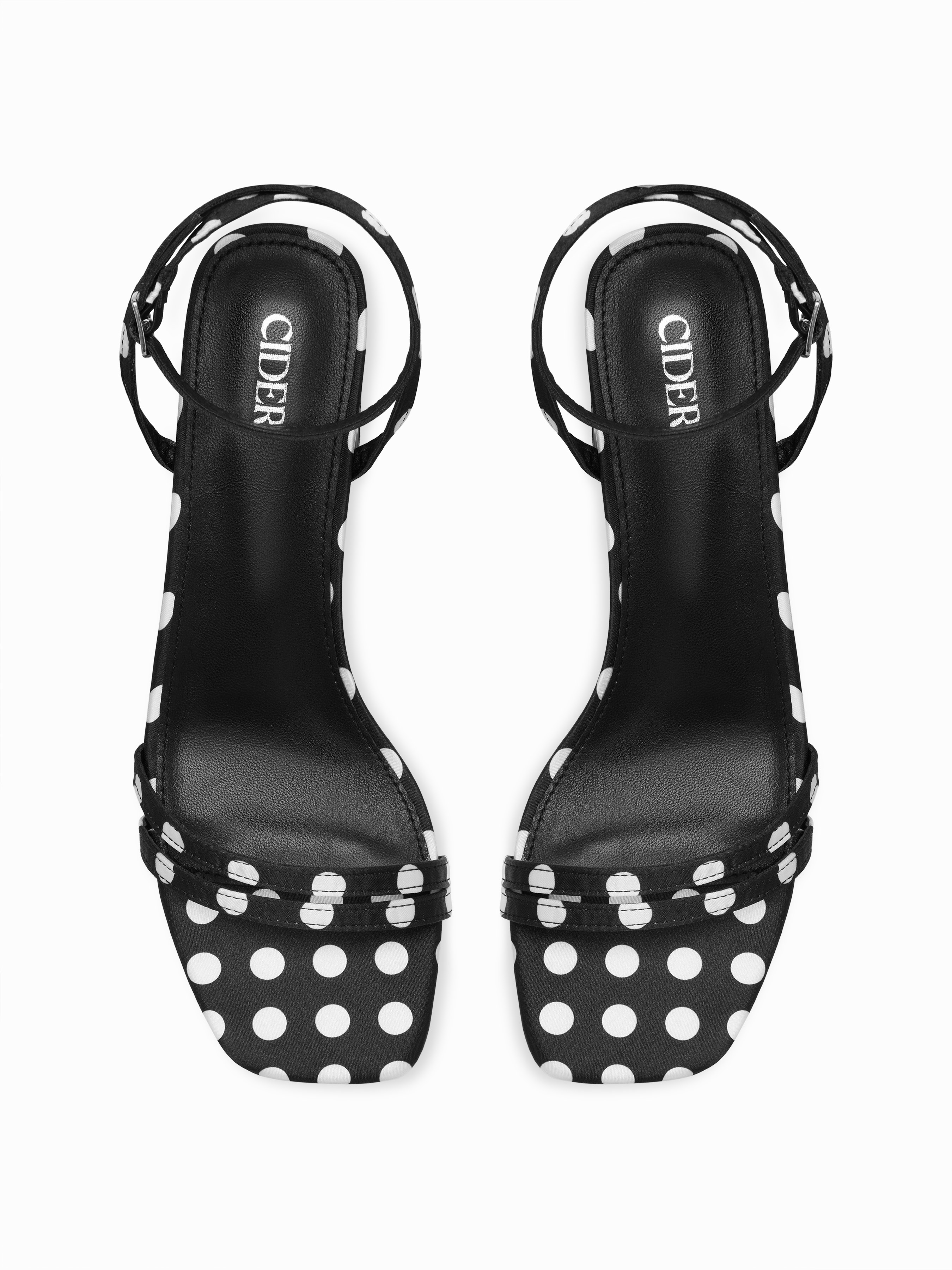 POLKA DOT CHUNKY HEELED SANDALS