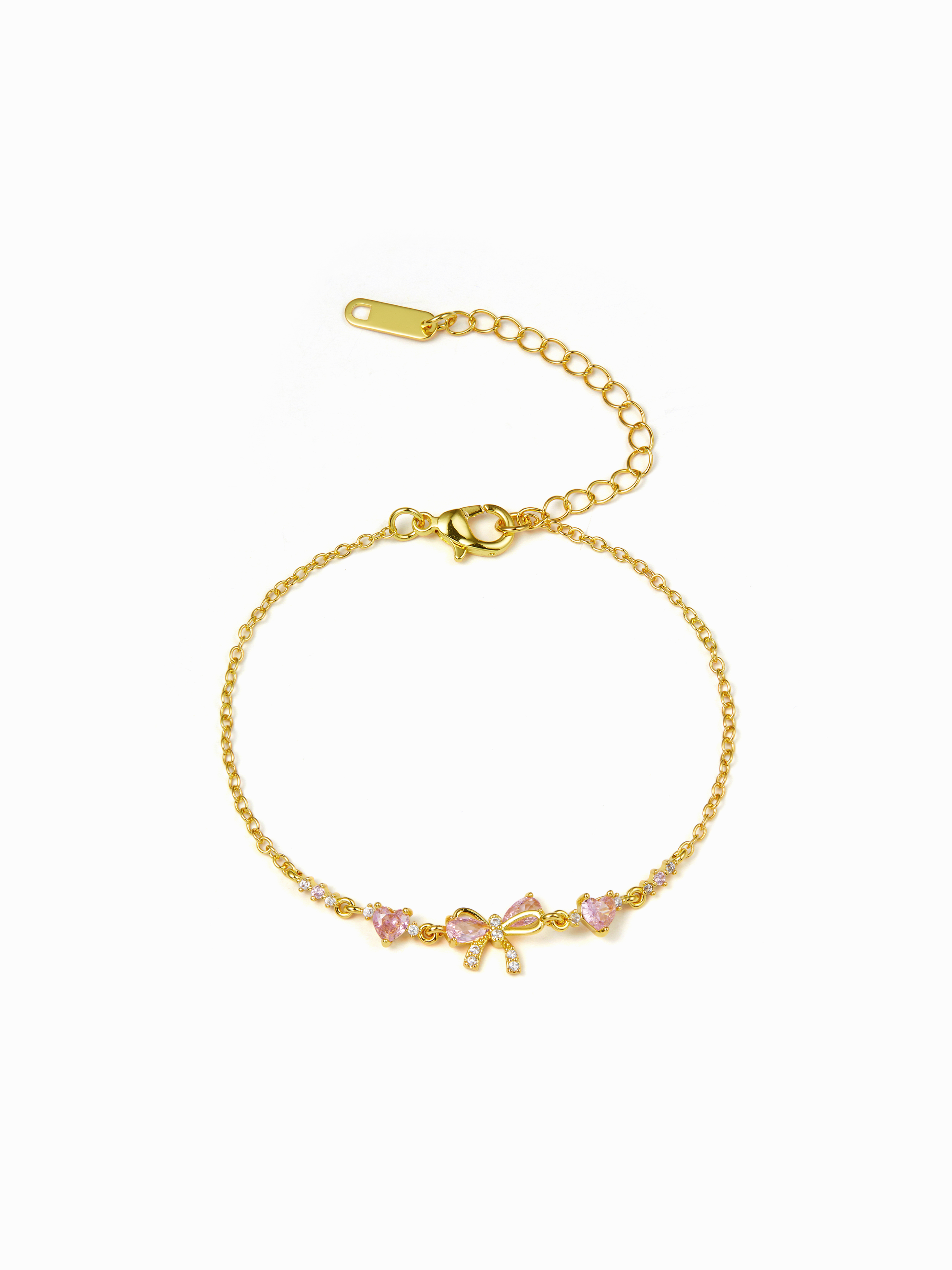 HEART&BOWKNOT RHINESTONE BRACELET