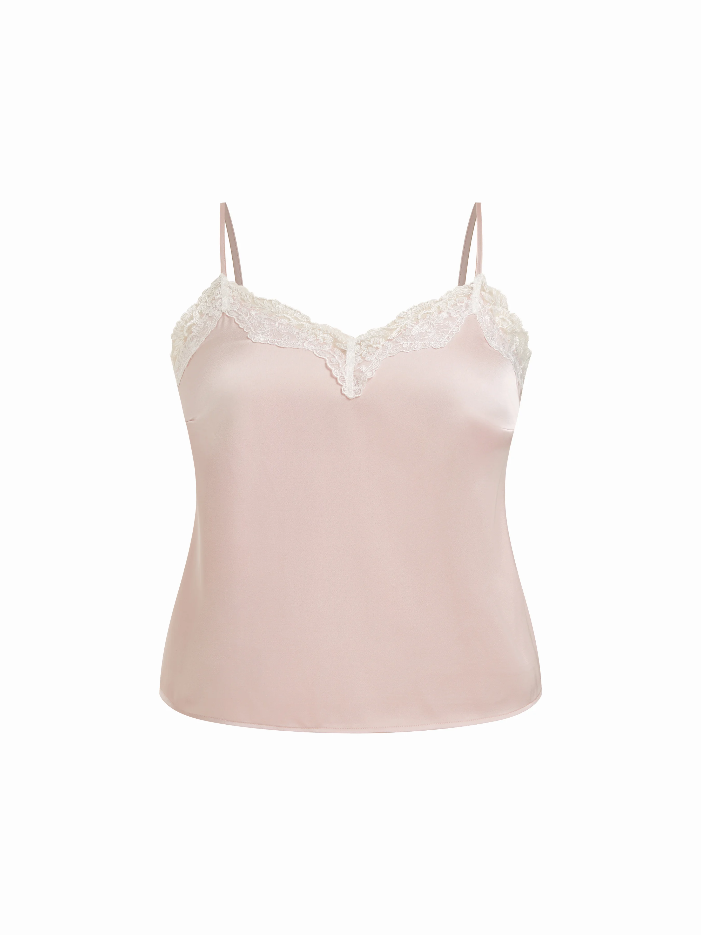 V-neck Lace Panel Cami Top Curve & Plus