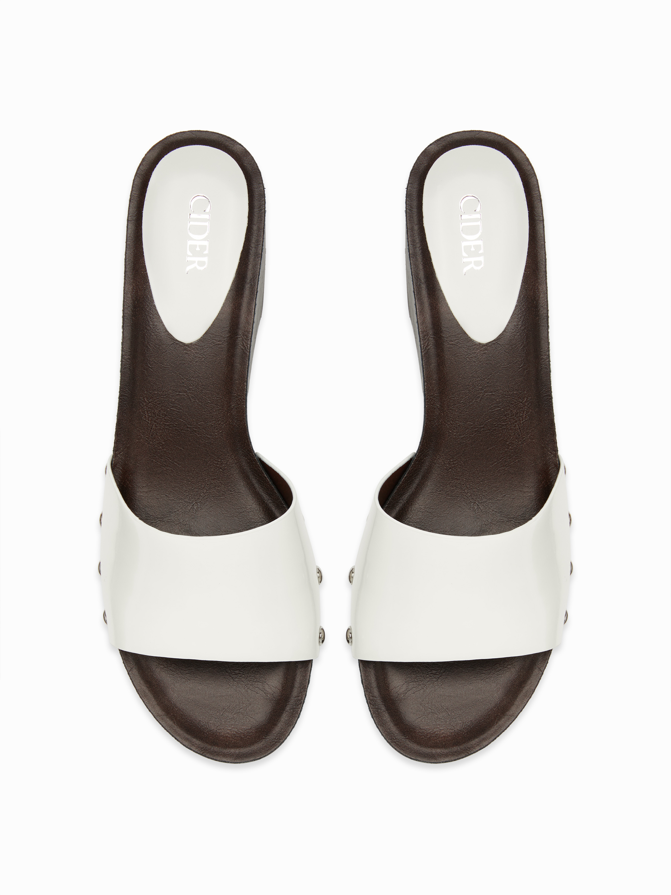 STUDDED PLATFORM MULE SANDALS