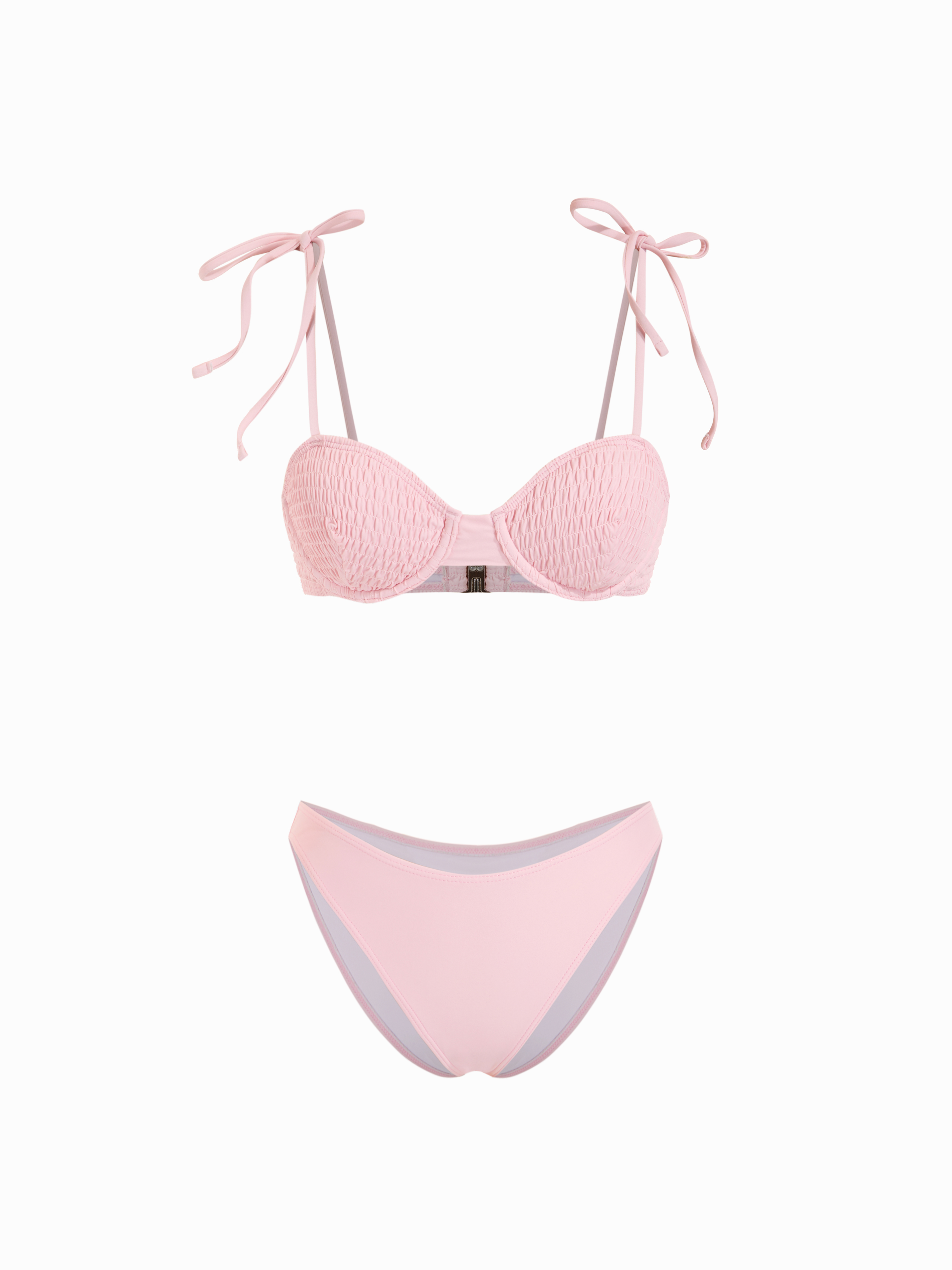 Sweetheart Underwire Cheeky Smocked Bikini Set