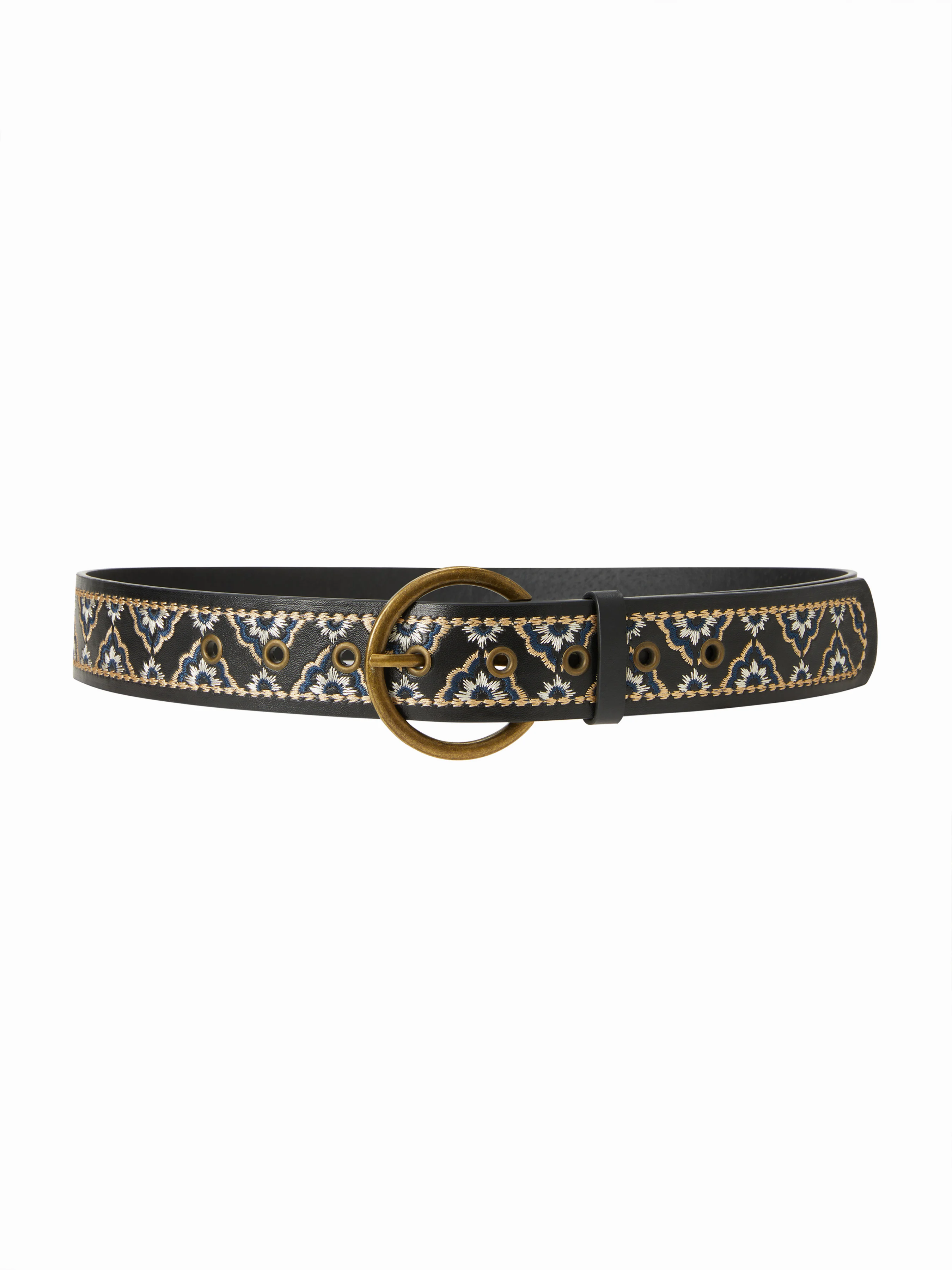 VINTAGE FLOWER EMBROIDERY BUCKLE BELT