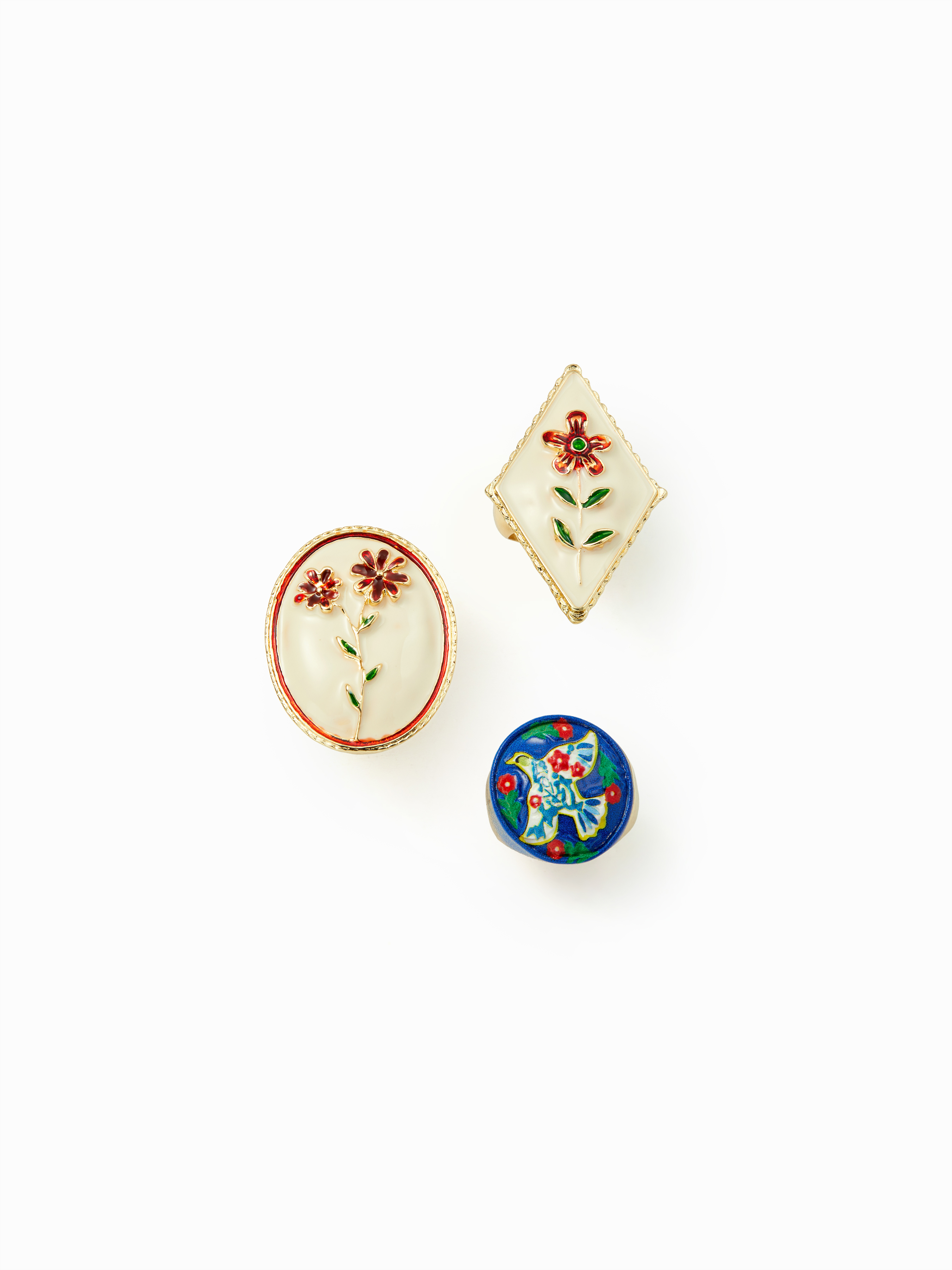 3PCS FLOWER RING SET