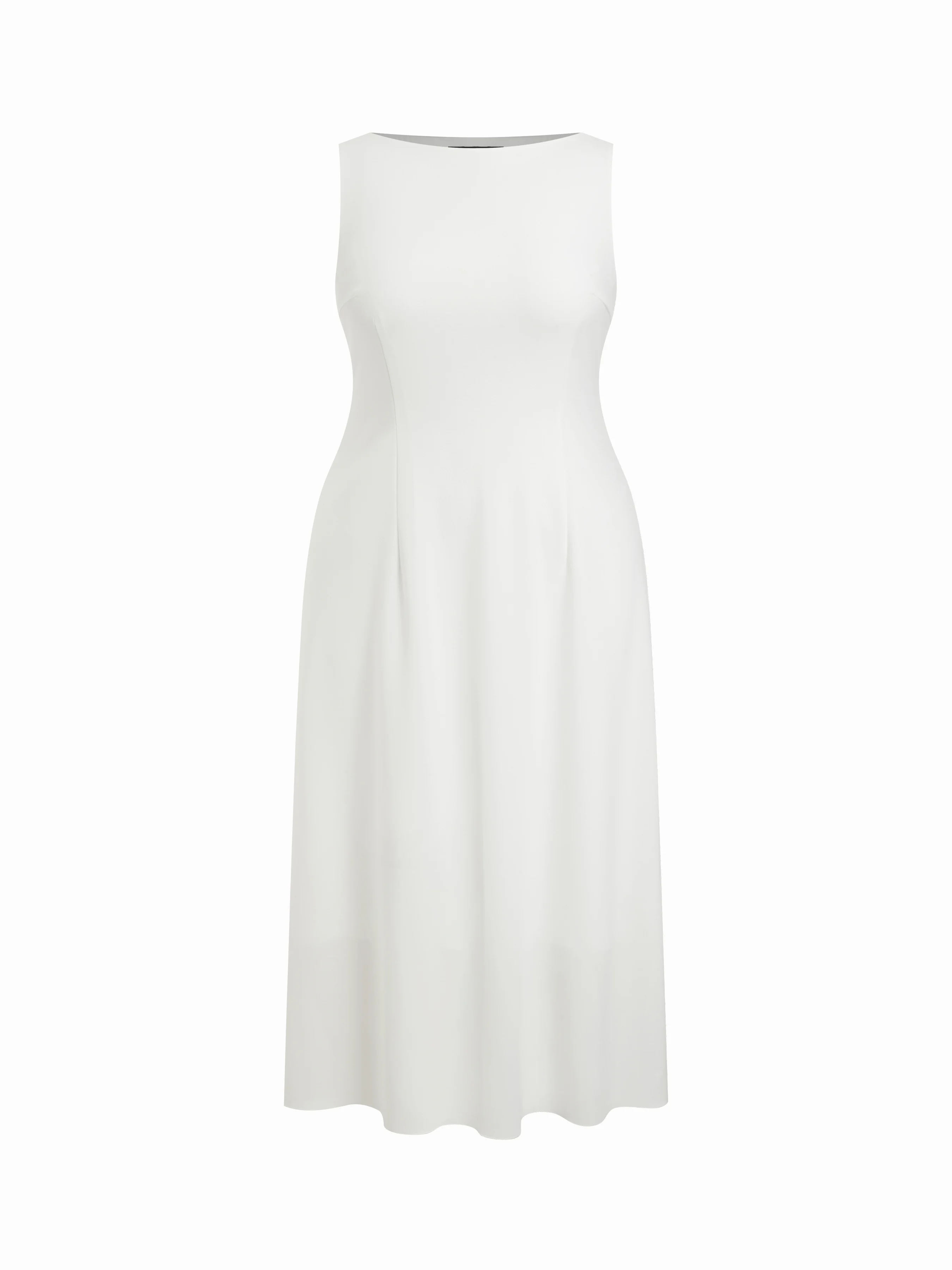 Boat Neck Solid Maxi Dress Curve & Plus