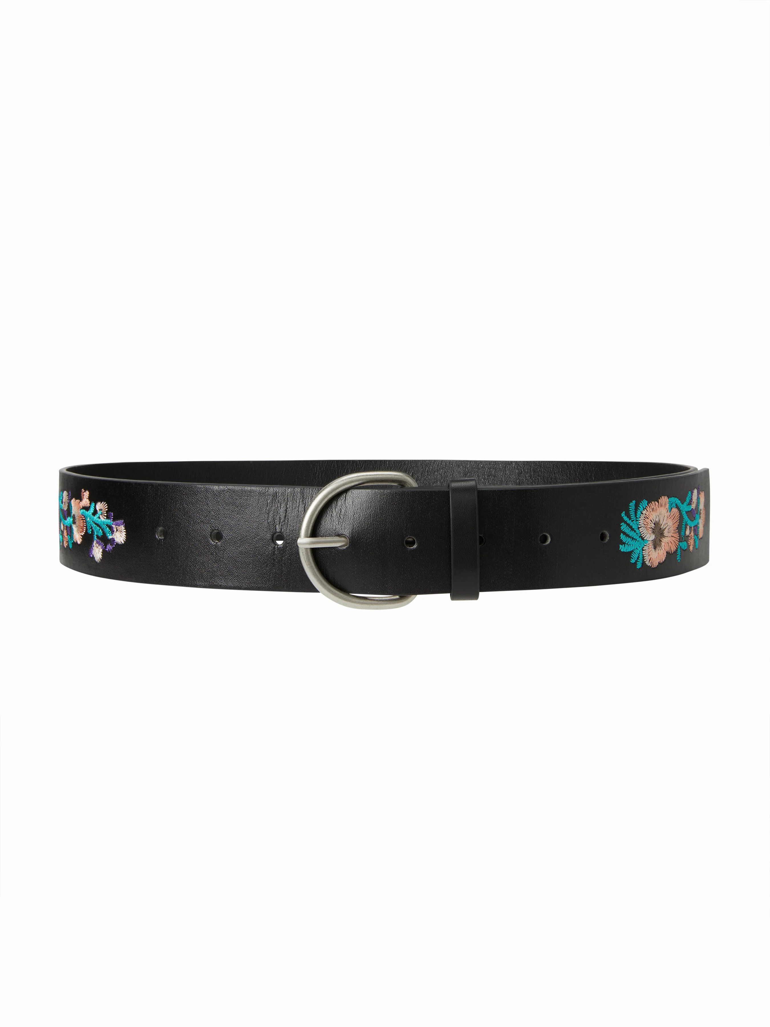 EMBROIDERED FLORAL BUCKLE BELT