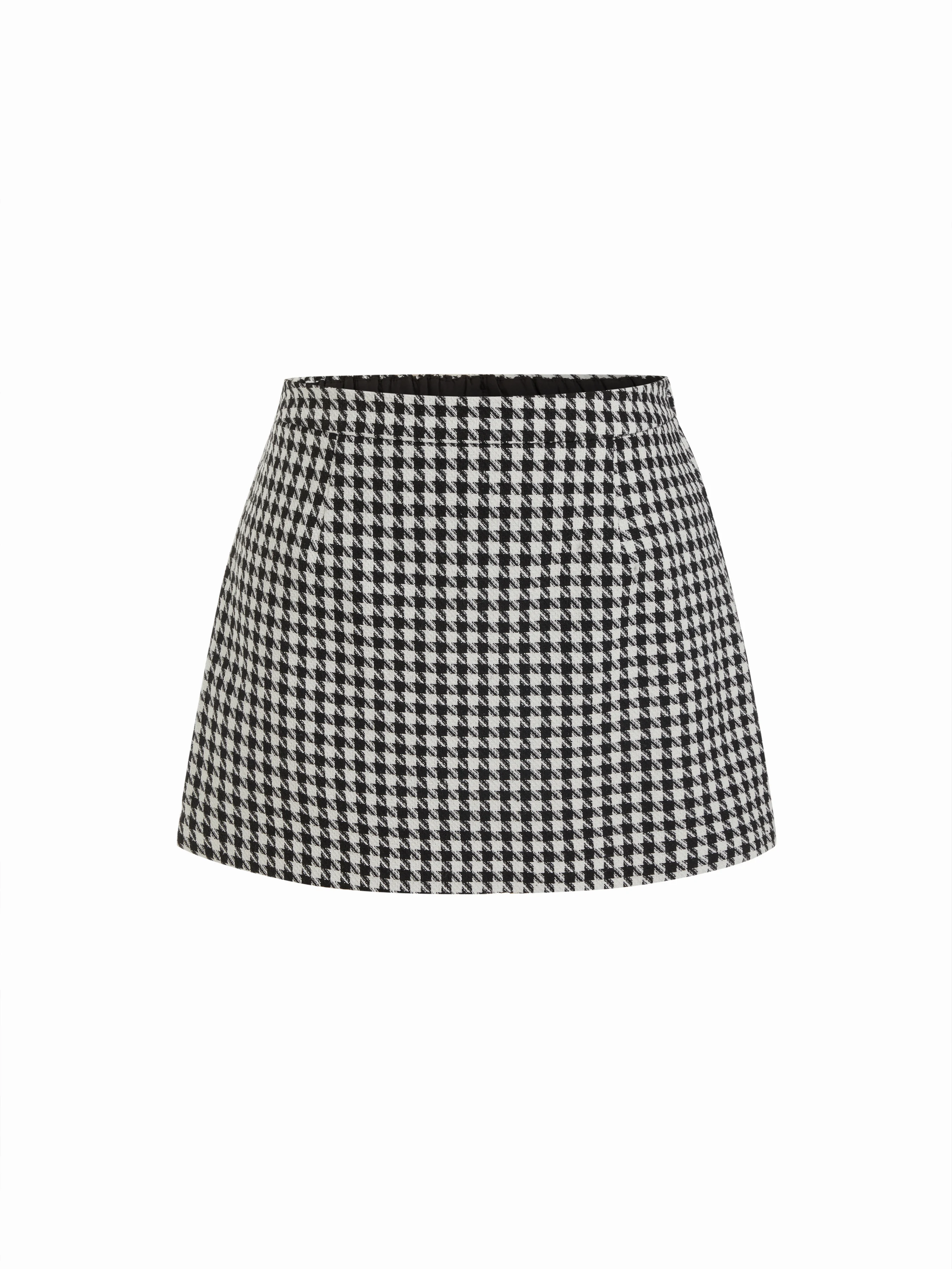 Tweed High Rise Houndstooth Mini Skirt Curve & Plus