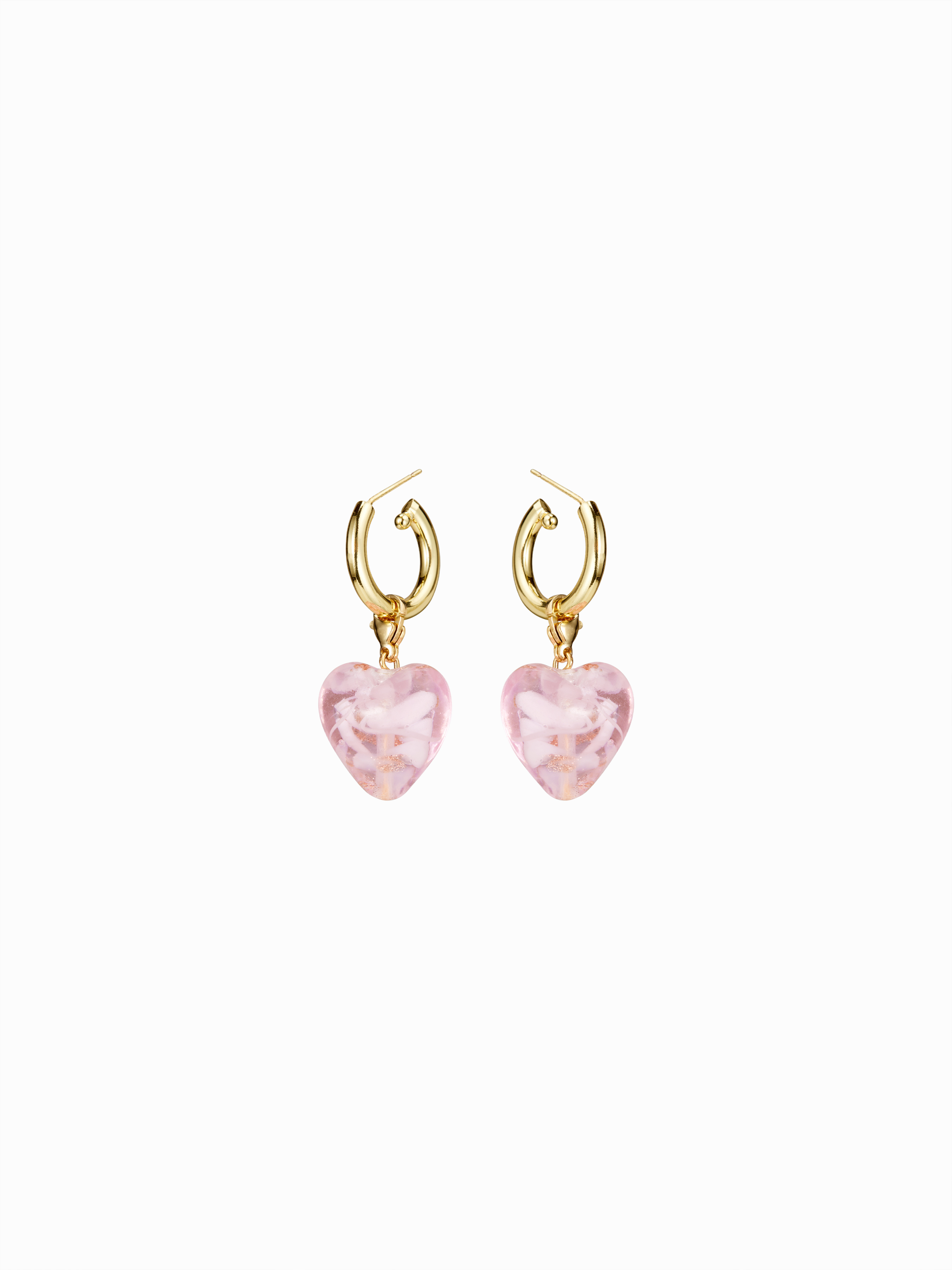 HEART-SHAPED RESIN DROP EARRINGS