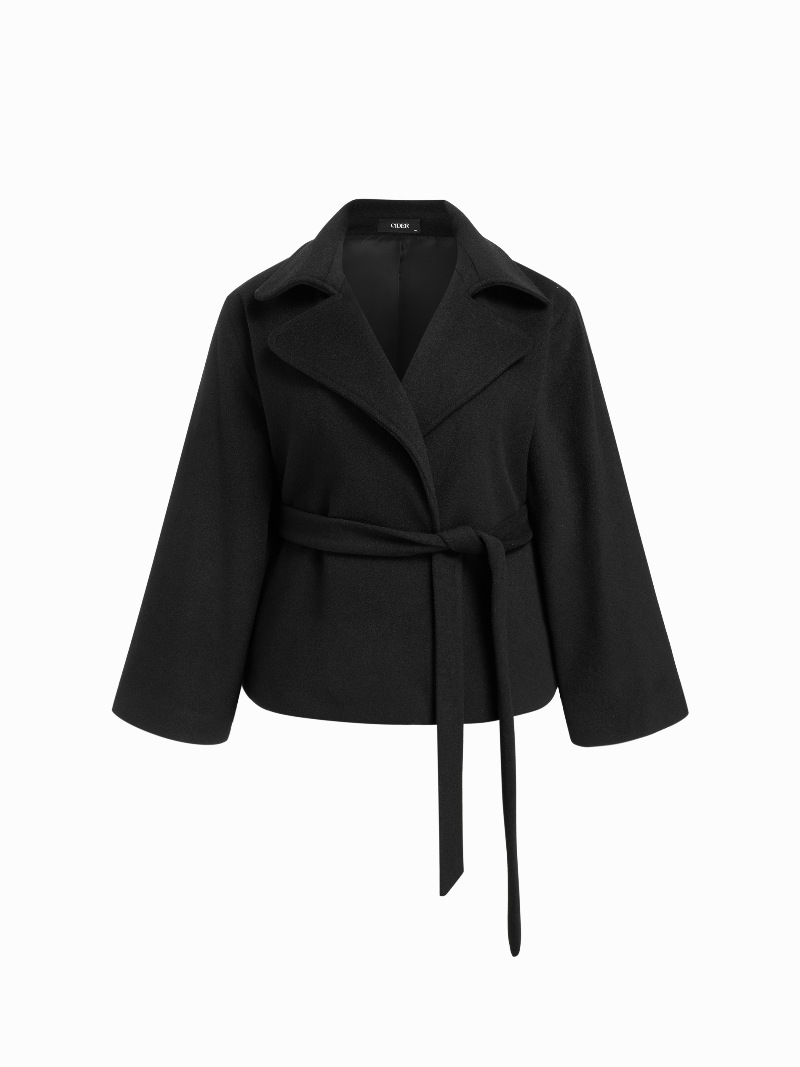 Wrap Oversized Coat With Belt Curve & Plus