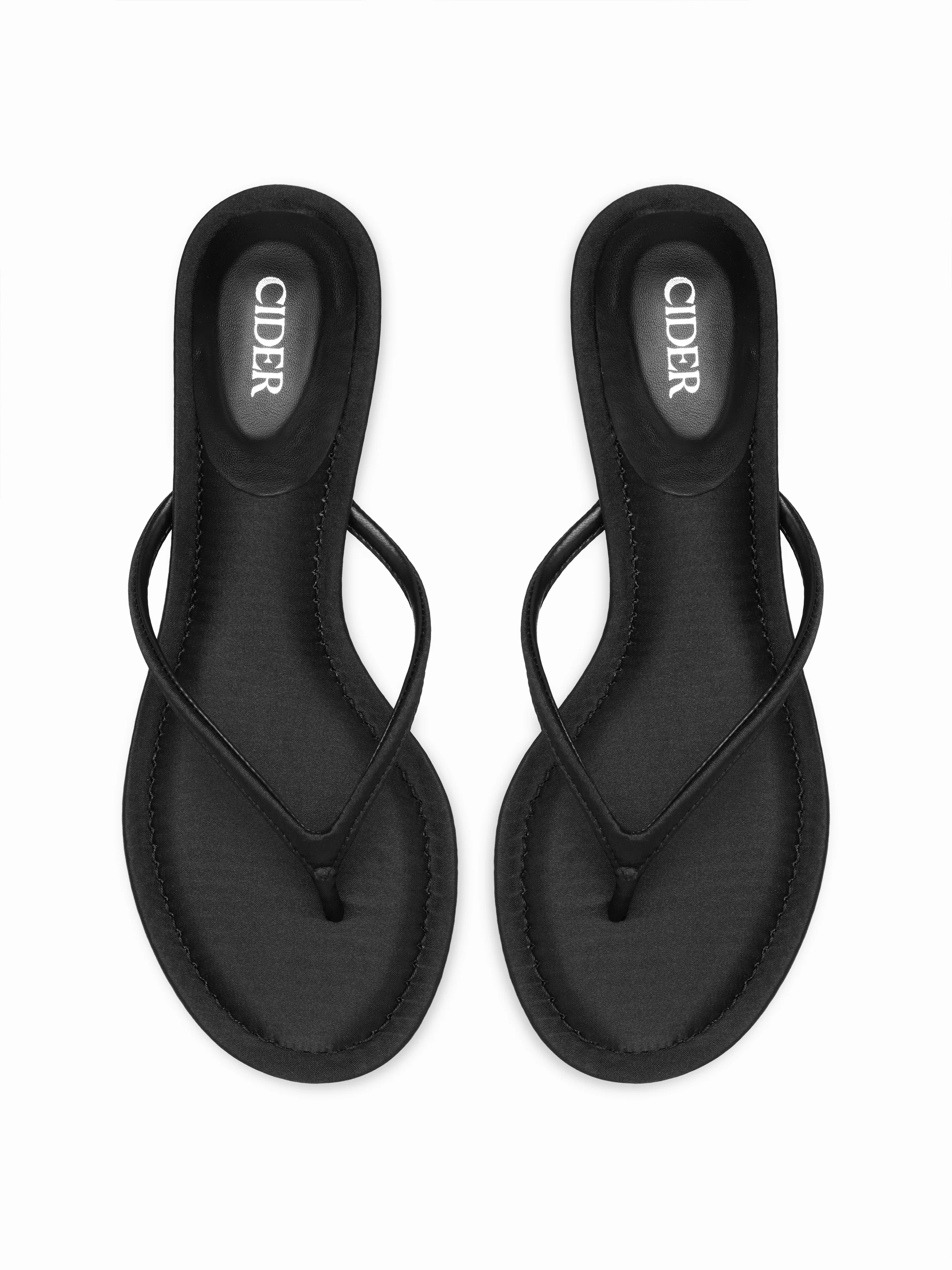 ROUND TOE FLIP-FLOP KITTEN HEELED SANDALS