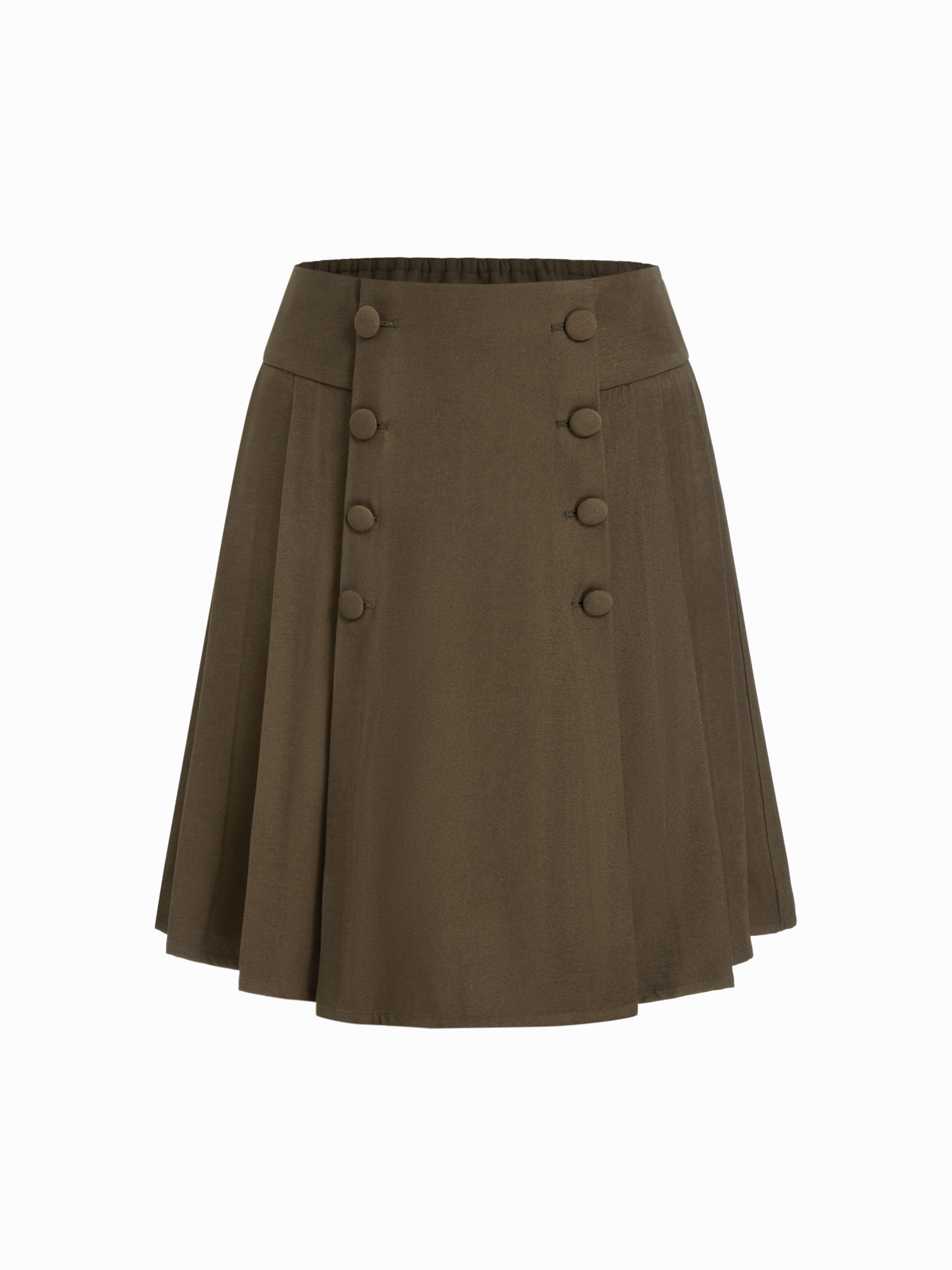 Mid Rise Pleated Flared Midi Skirt Curve & Plus