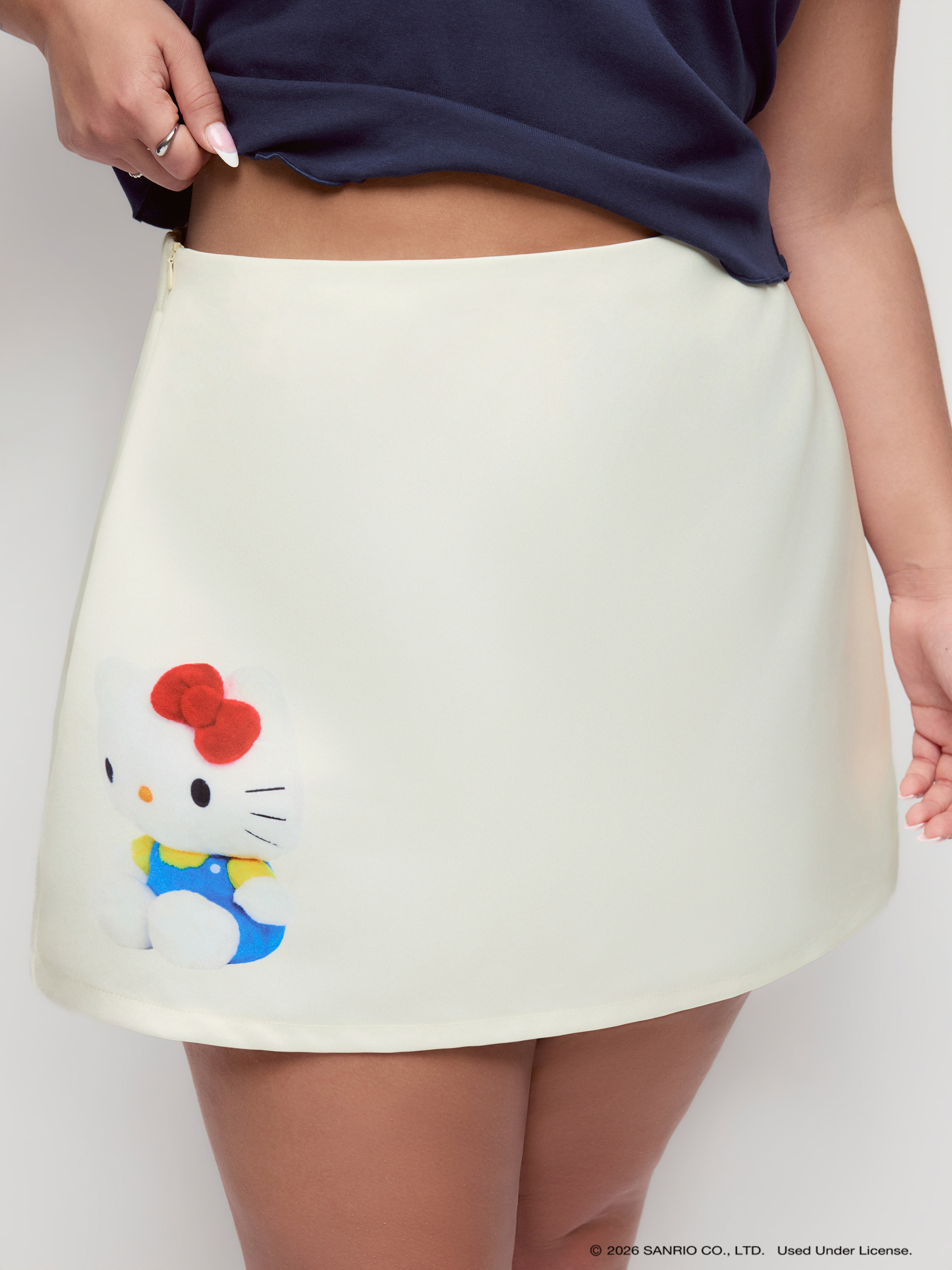 Playground Satin Mid-Rise A-Line Mini Skirt Curve & Plus