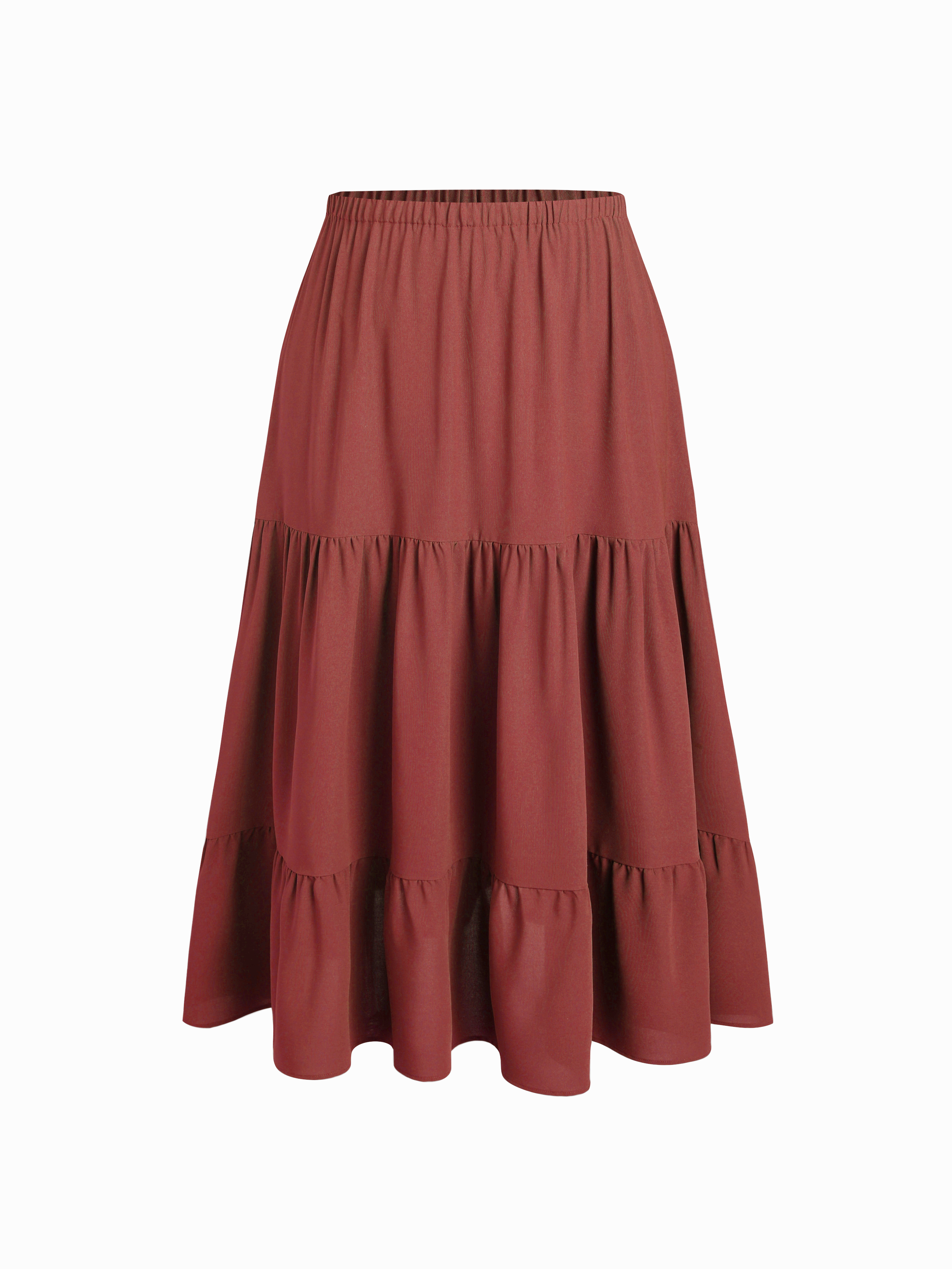 Ruffle Elastic Waist Maxi Skirt Curve & Plus