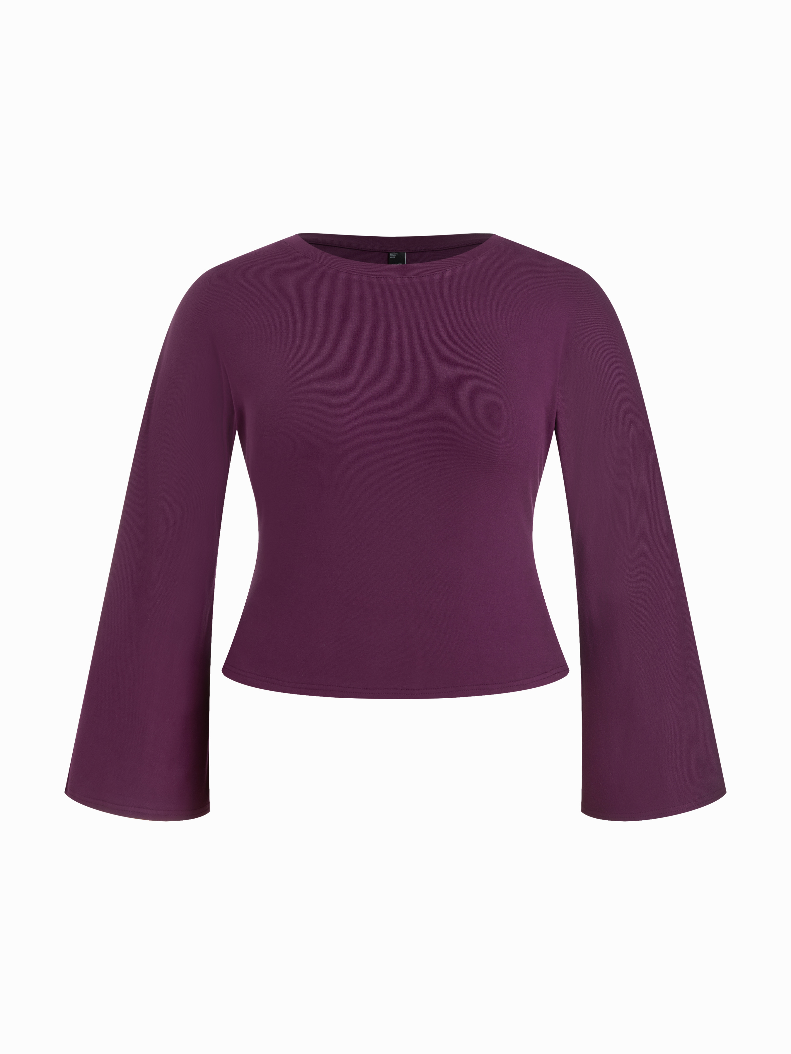 High Stretch Cotton-blend Bell Sleeve Tee Curve & Plus